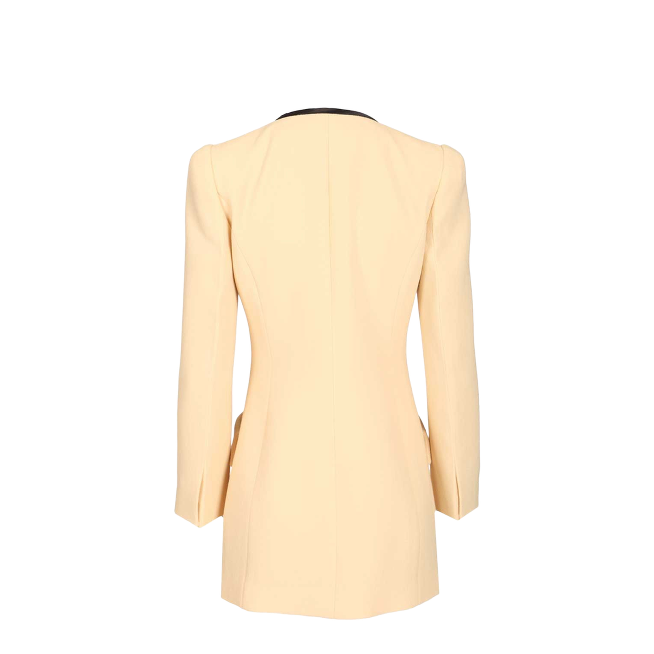 Wool Crepe Caban Jacket with Bow