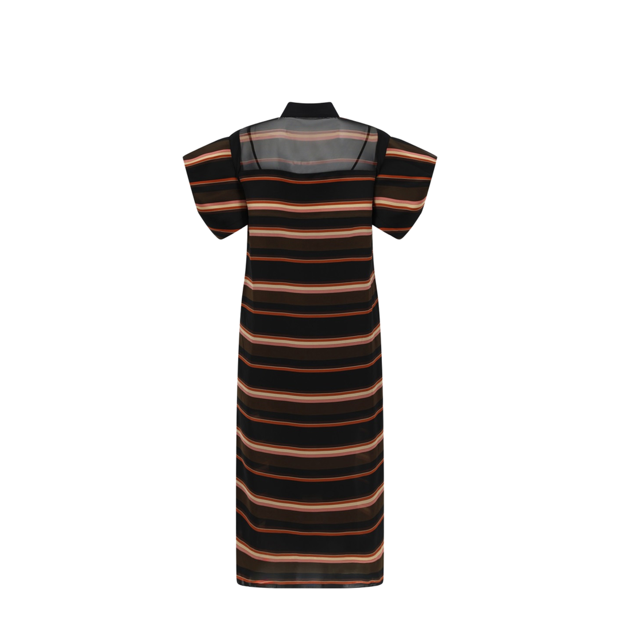 MIDI DRESS WITH HORIZONTAL STRIPE PRINT