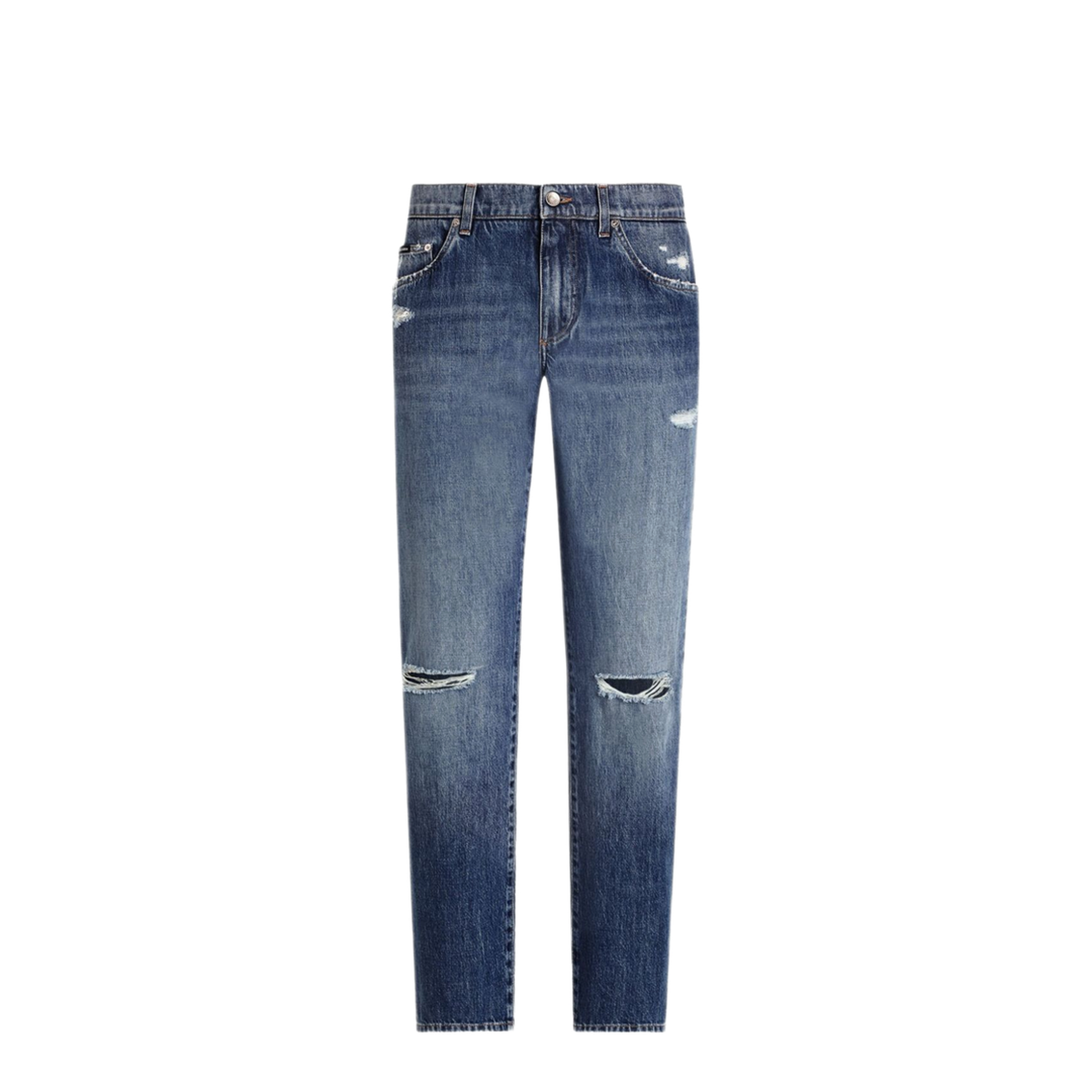 MAYFEYR - Dolce & Gabbana - Classic Cotton Jeans With Tag With Abrasions - GP02XDG8ME8S9001