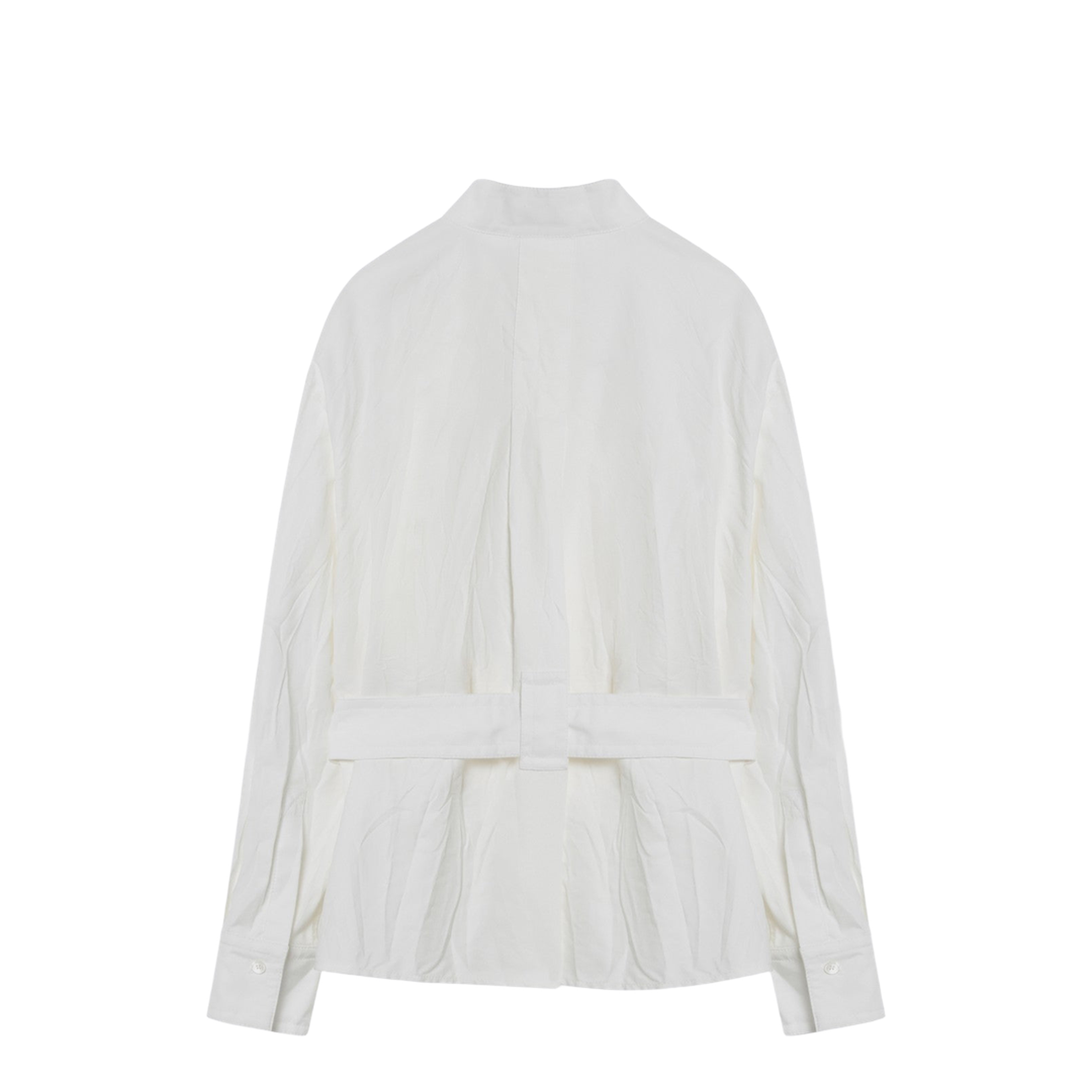 White Belted Shirt in Cotton Blend