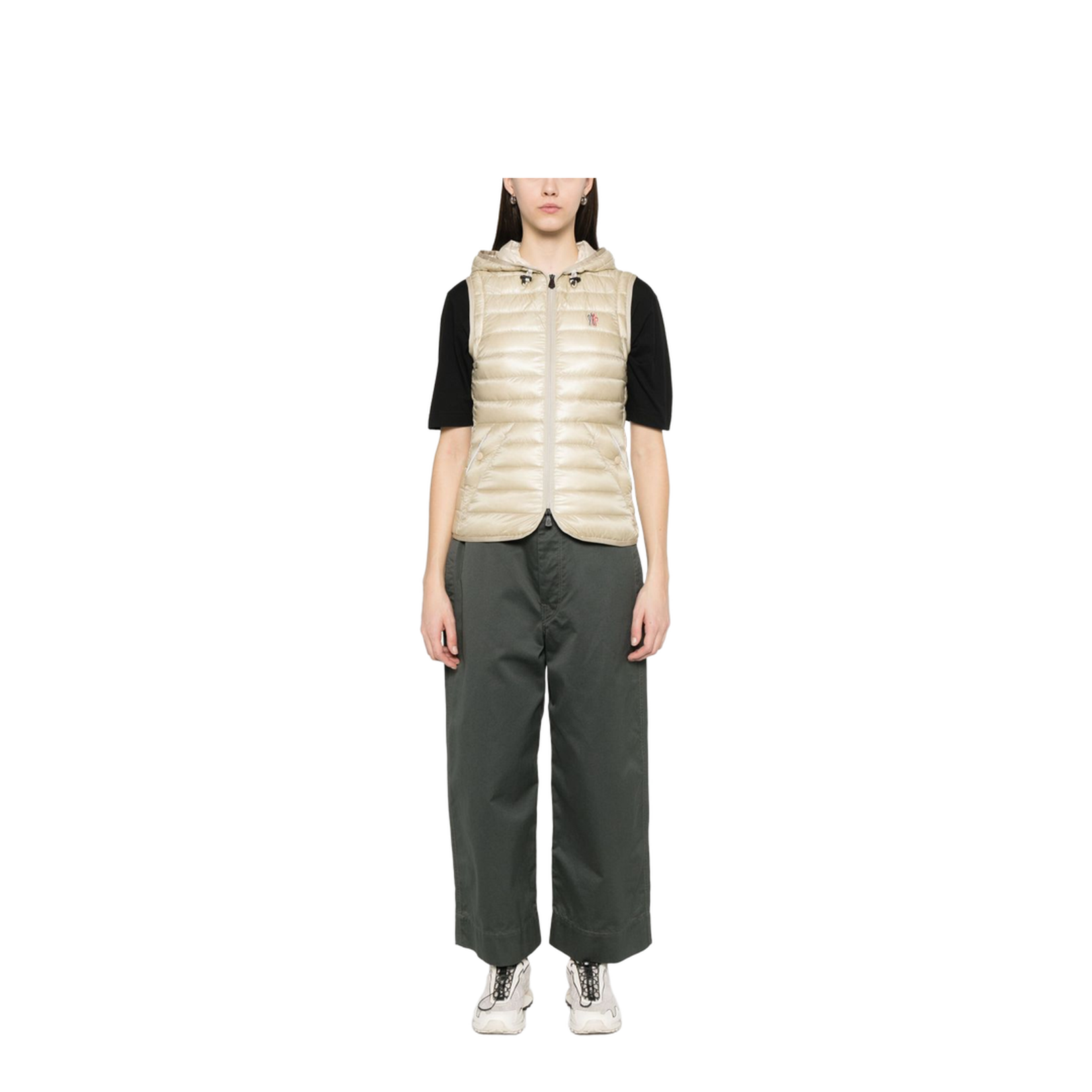 Sand Beige Karura 2-in-1 Hooded Short Down Jacket