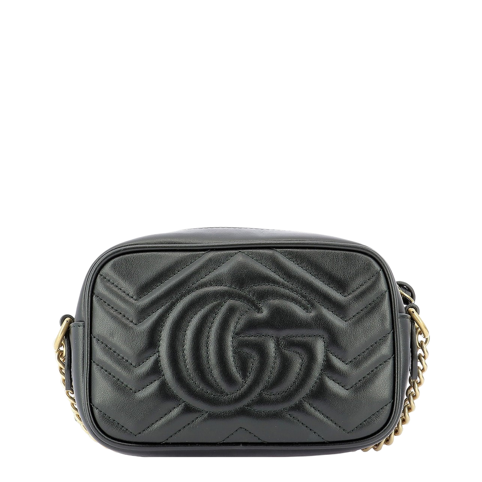 GG Marmont Small Leather Shoulder Bag - Black