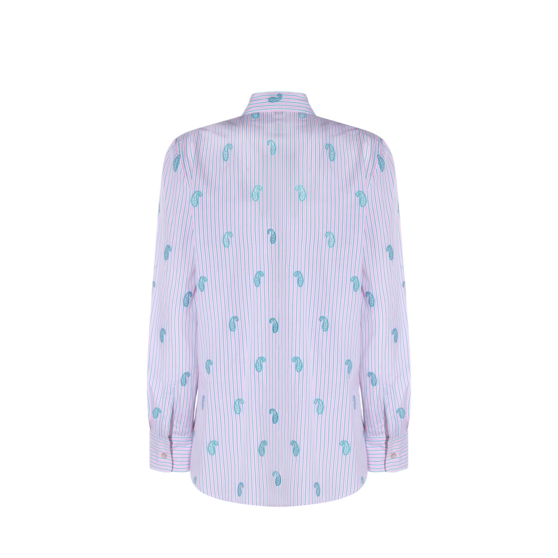 Striped Fil Coupé Paisley Cotton Jacquard Shirt - Pink