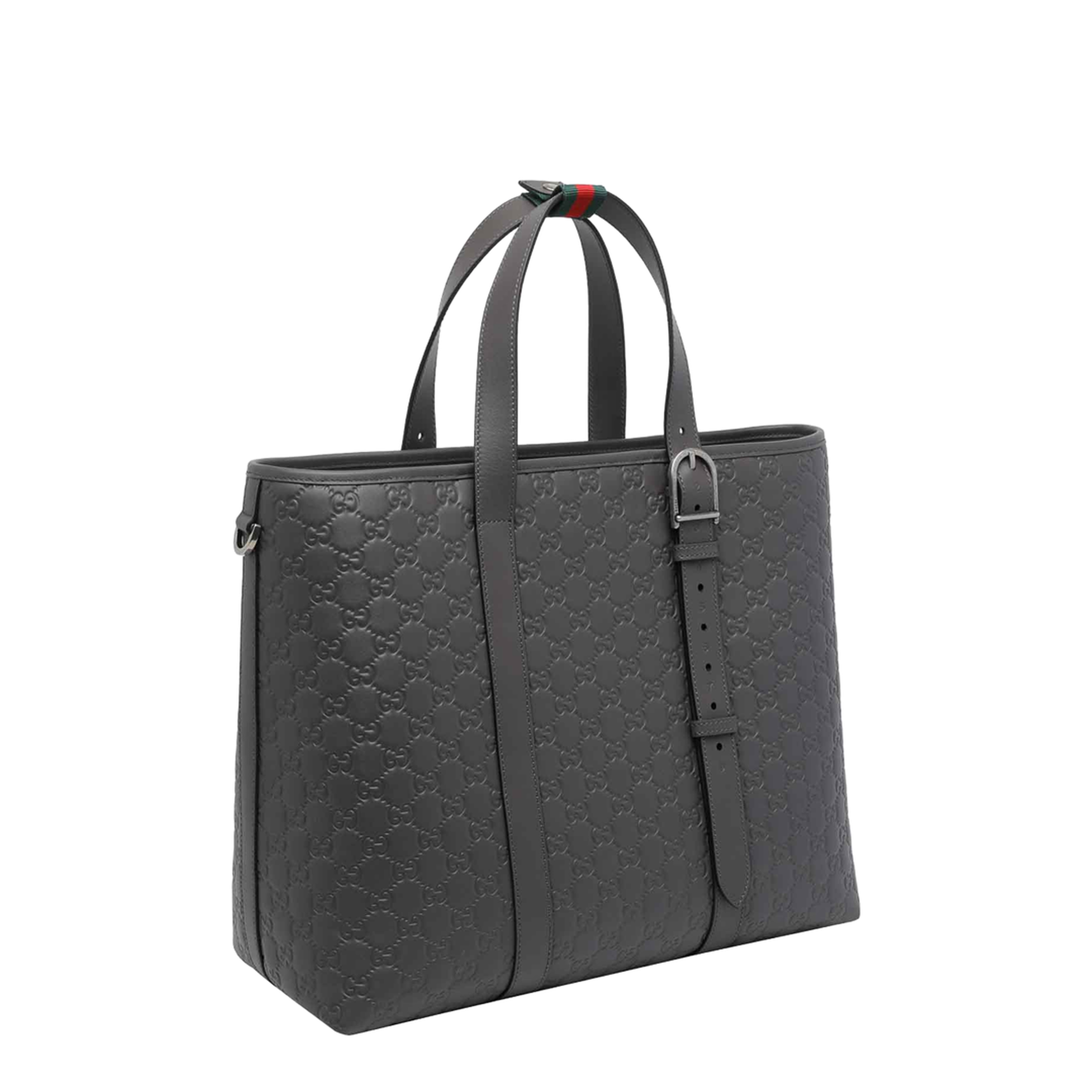 Dark Grey Big Gg Emblem Shopping Bag