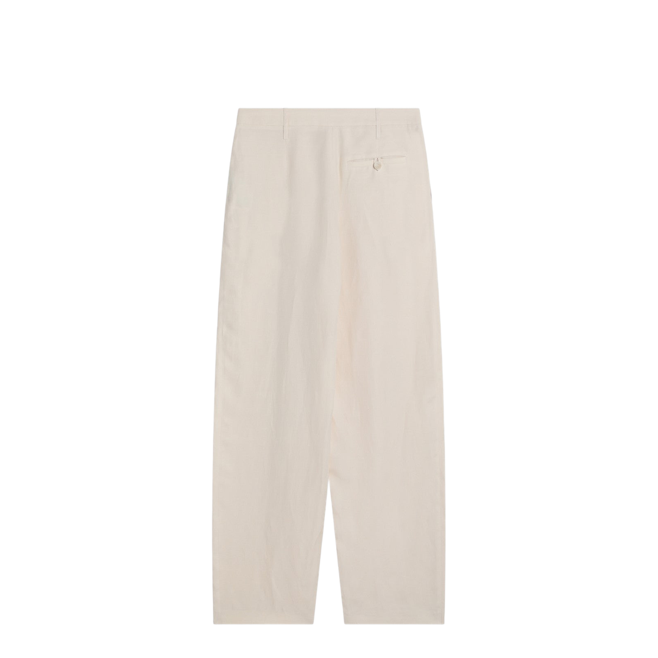 Wide Butter-Coloured Pants in Linen Blend