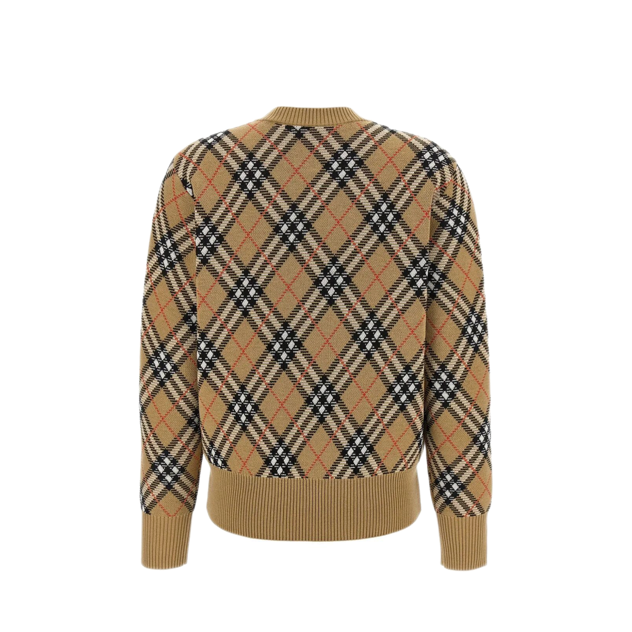 MAYFEYR - - Check Pattern Wool Sweater - 8110514SAND