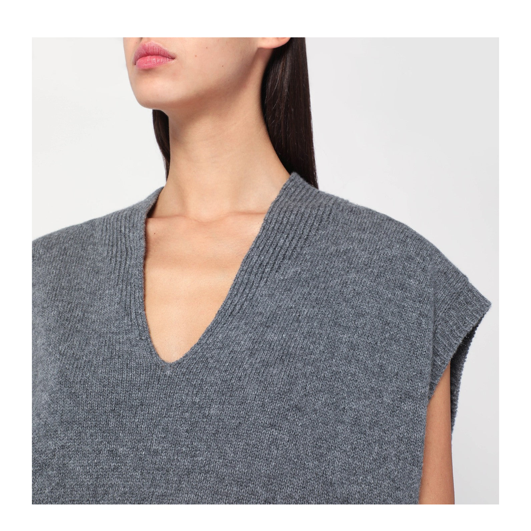 MAYFEYR - Roberto Collina - Oversized Grey Wool Vest - 253F20016WOF2018
