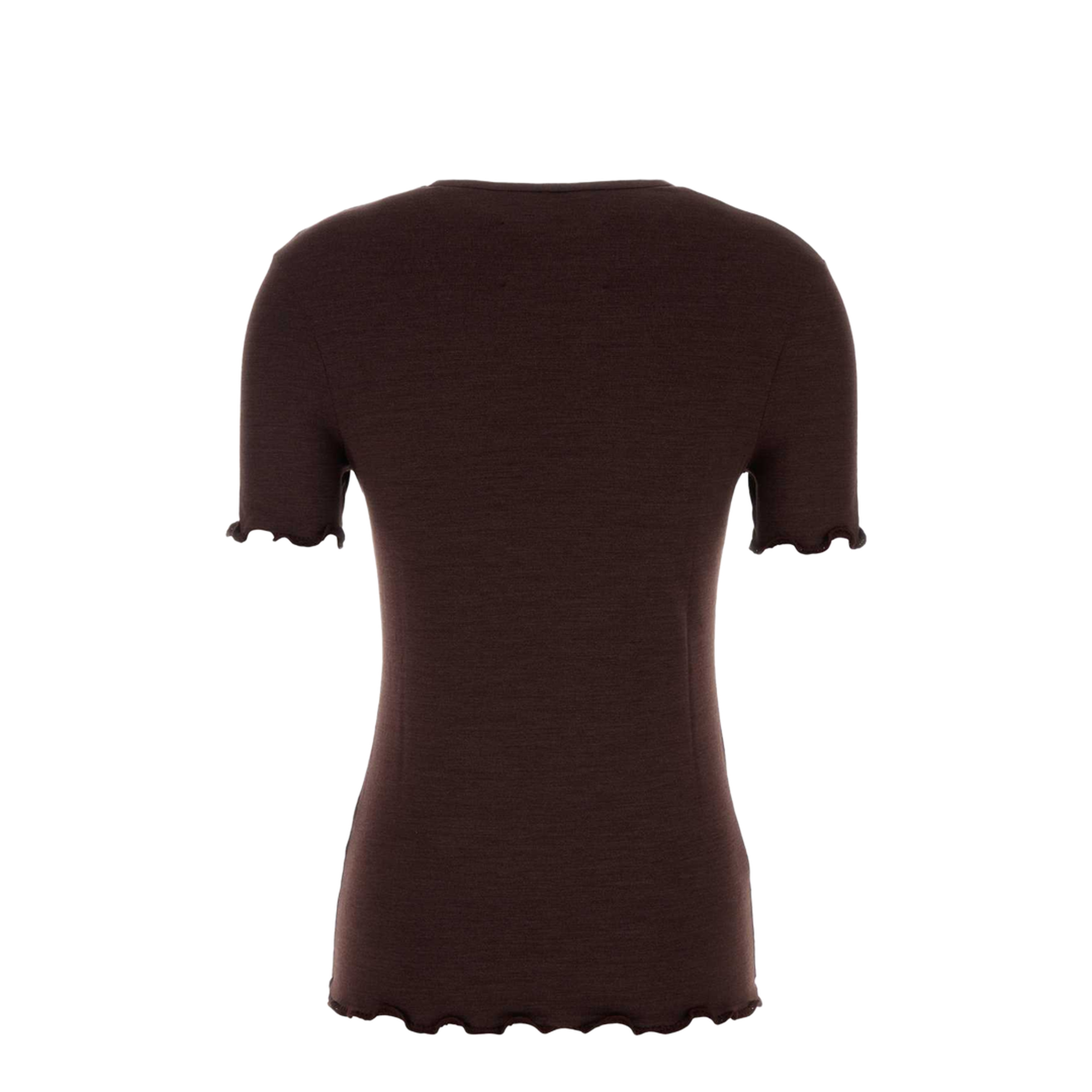 Aubergine Stretch Silk Blend T-Shirt