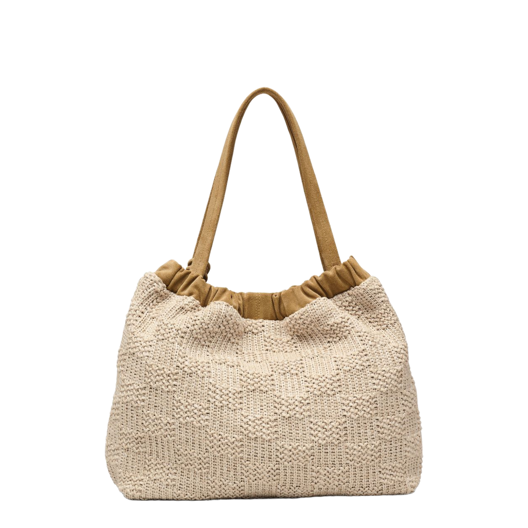 Cristina One Size Two-Way Weave Tote - Natural