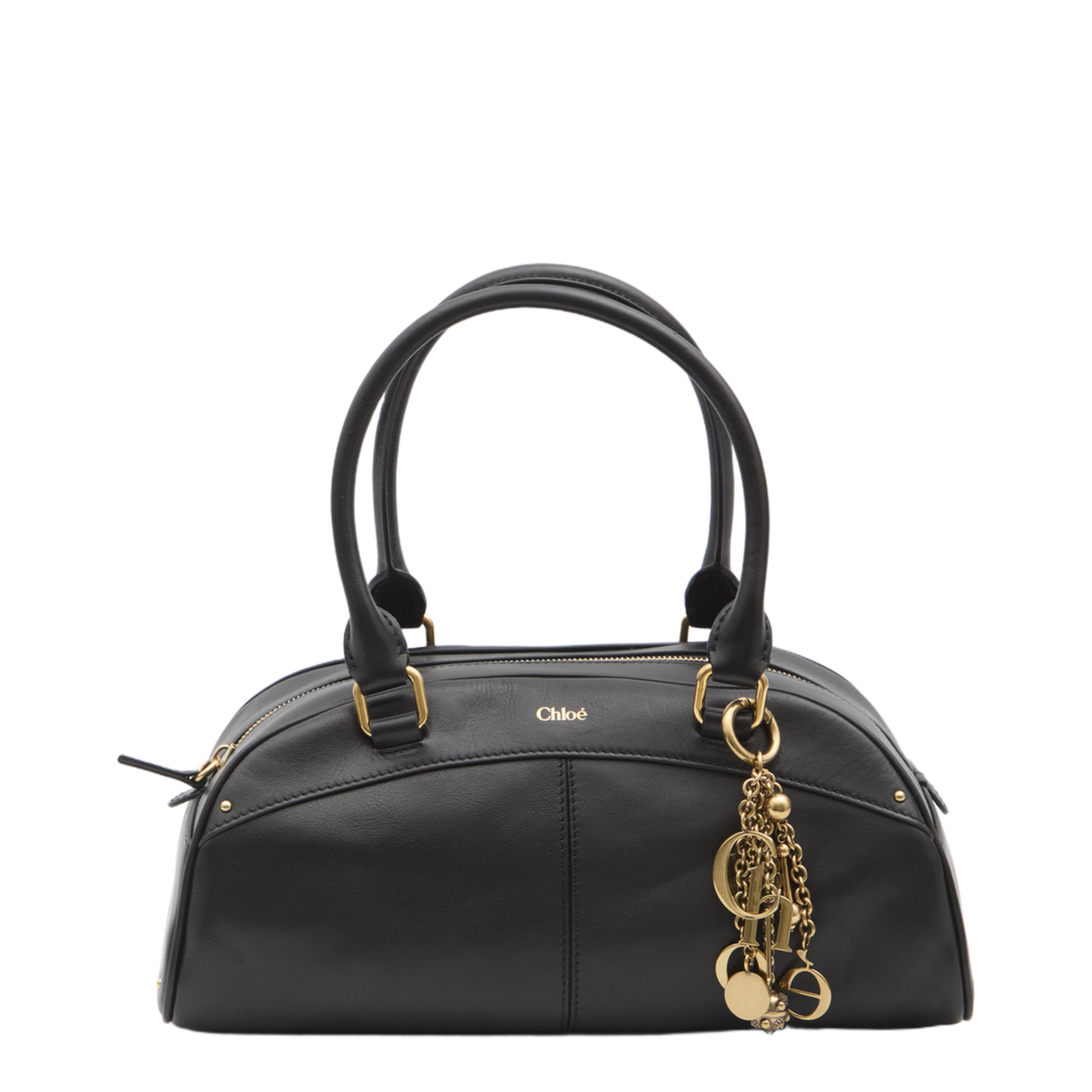 Bowling Bag in Soft Leather Black