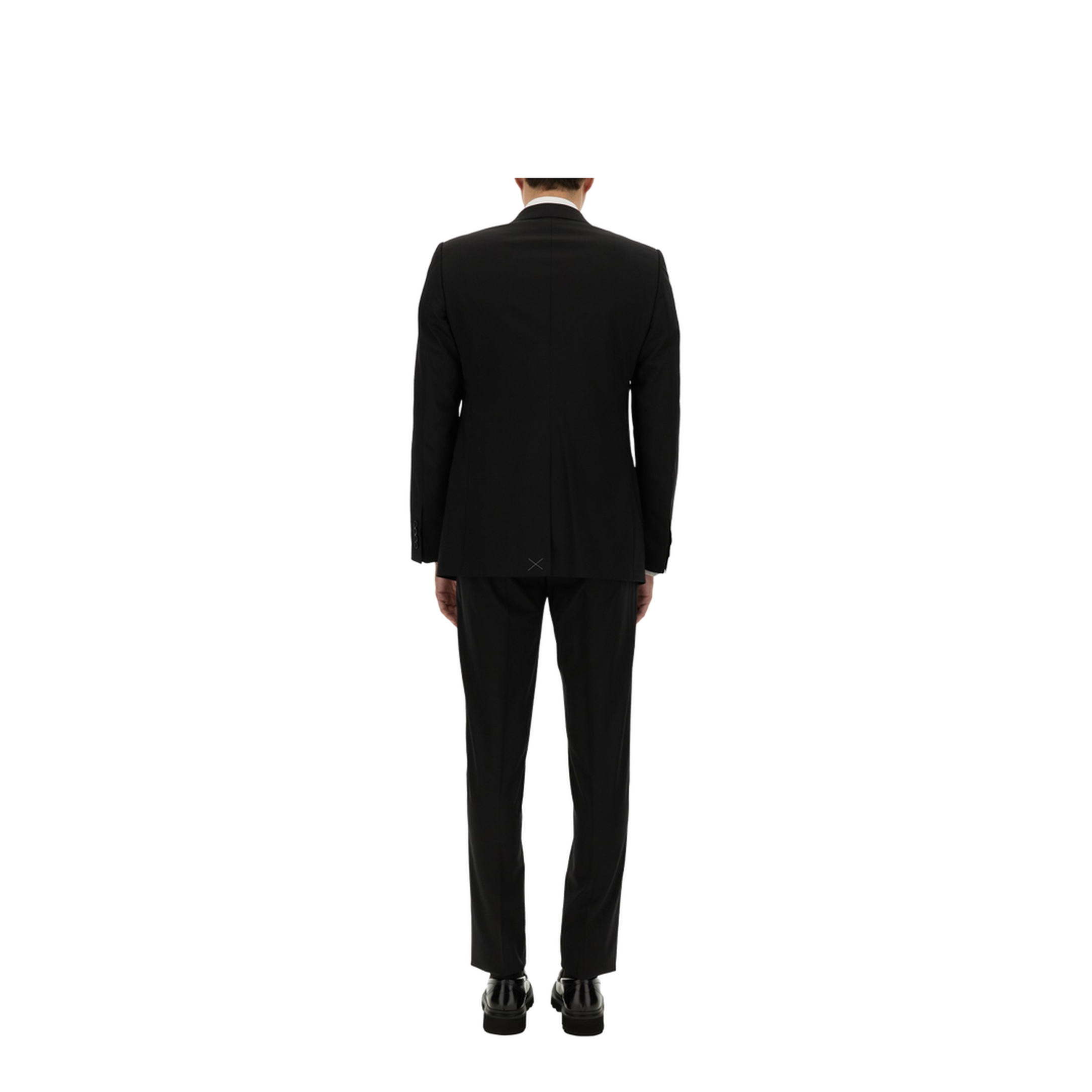 Two-piece suit in black wool