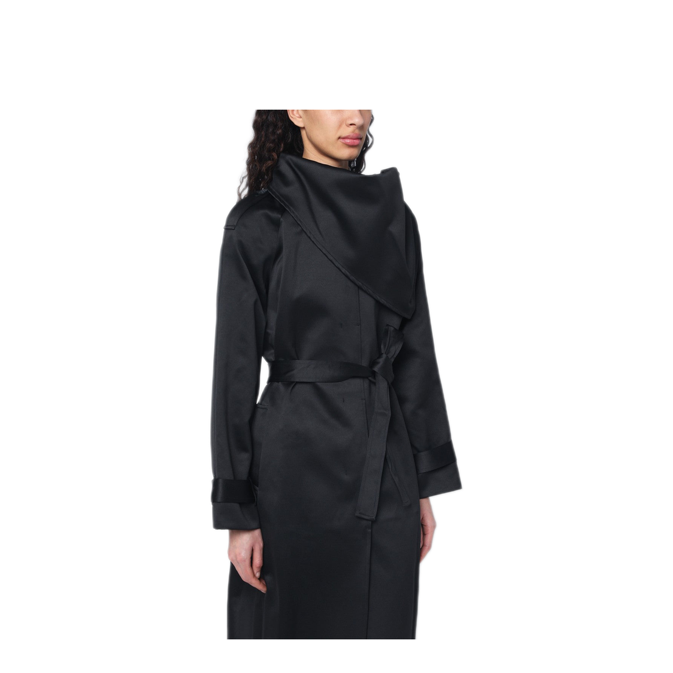 MAYFEYR - The Garment - Black Cotton Blend Kelly Trench Coat - 21115PL050