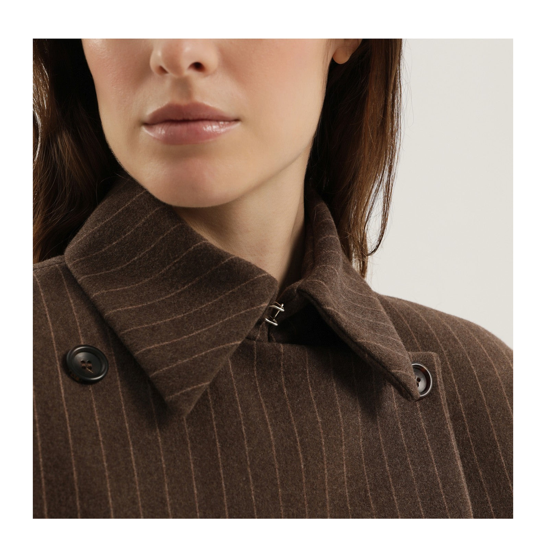 MAYFEYR - 1989 STUDIO - Brown Double Breasted Striped Blazer - F04WBH004FAB0032500