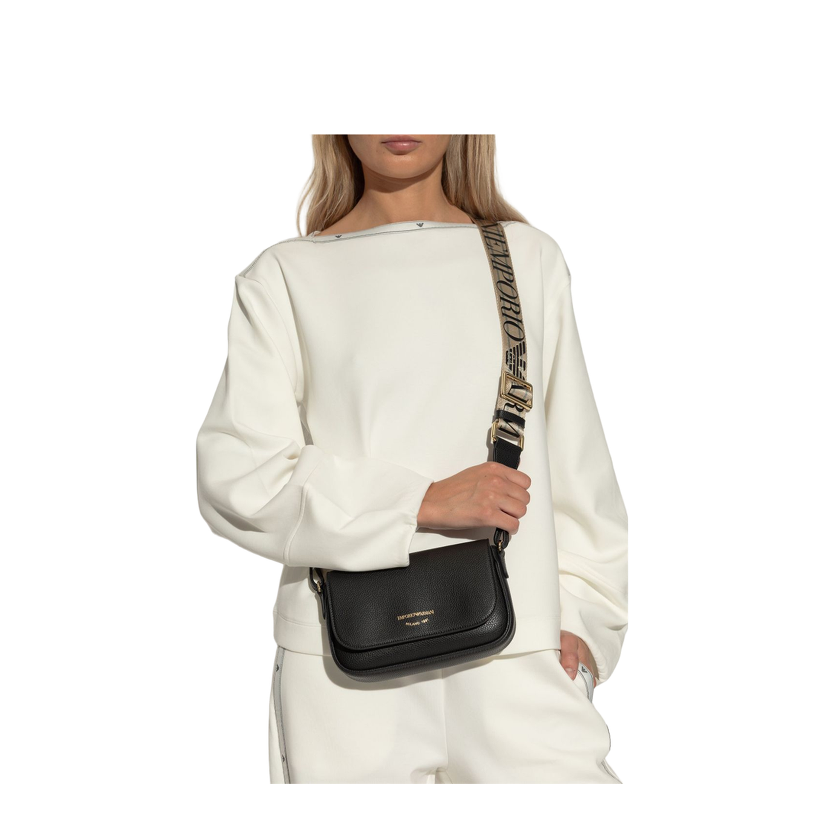Deer-print mini bag with shoulder strap