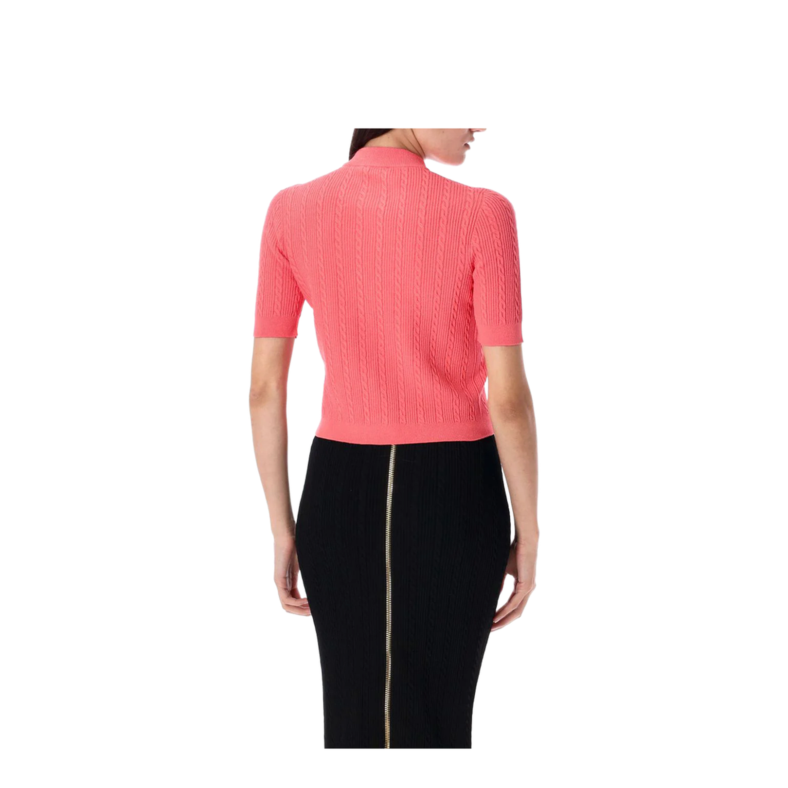 Buttoned Torsade Knit Cardigan