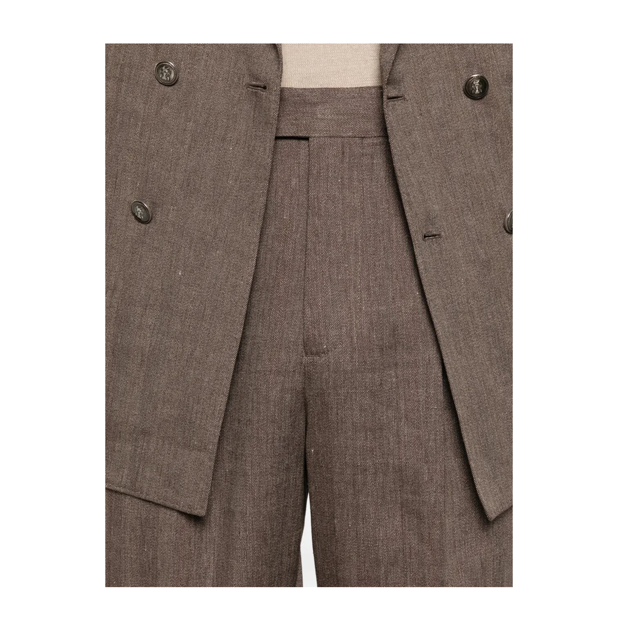 Linen and Virgin Wool Chevron Leisure Suit