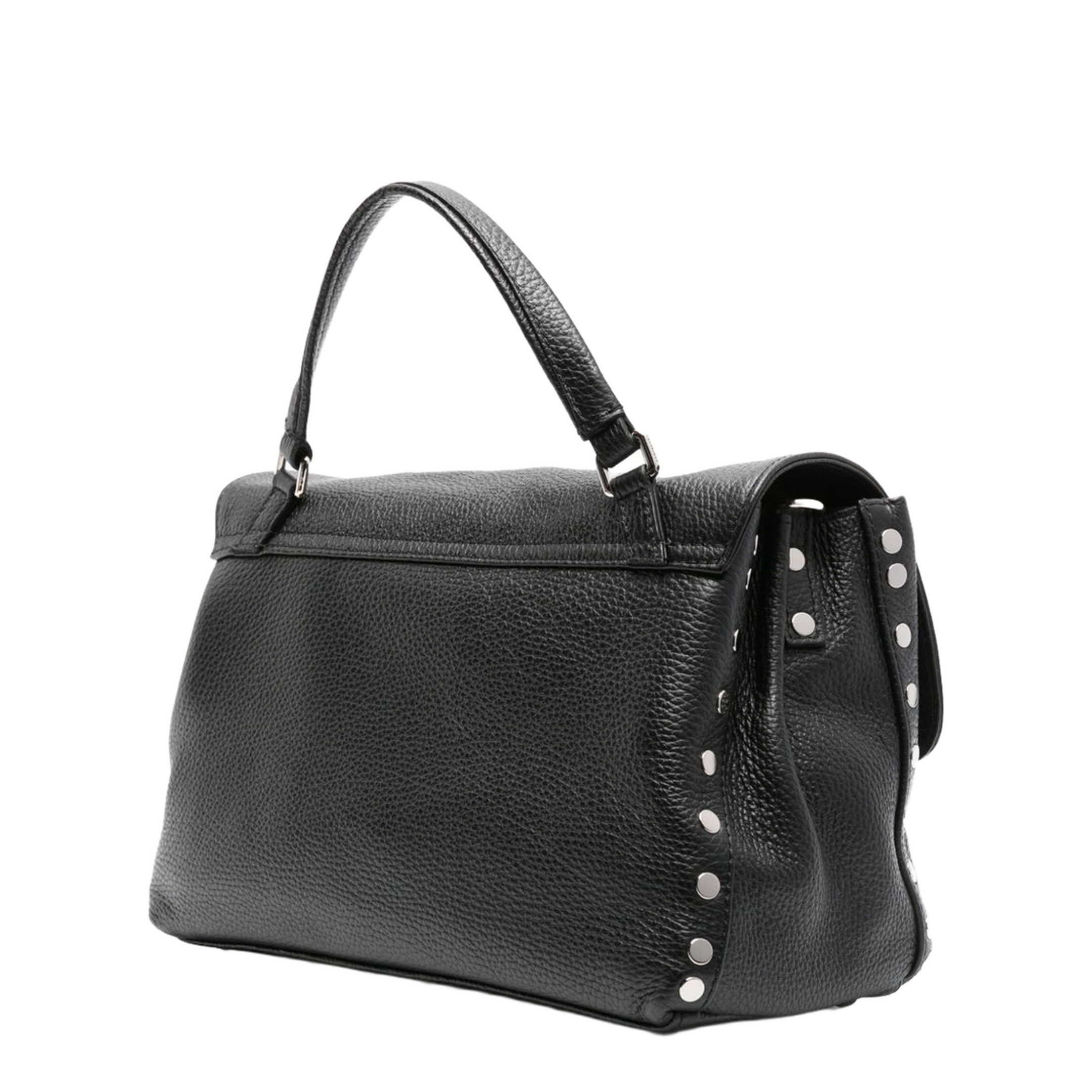 Postina Daily Small Calfskin Top-Handle Bag - Nero