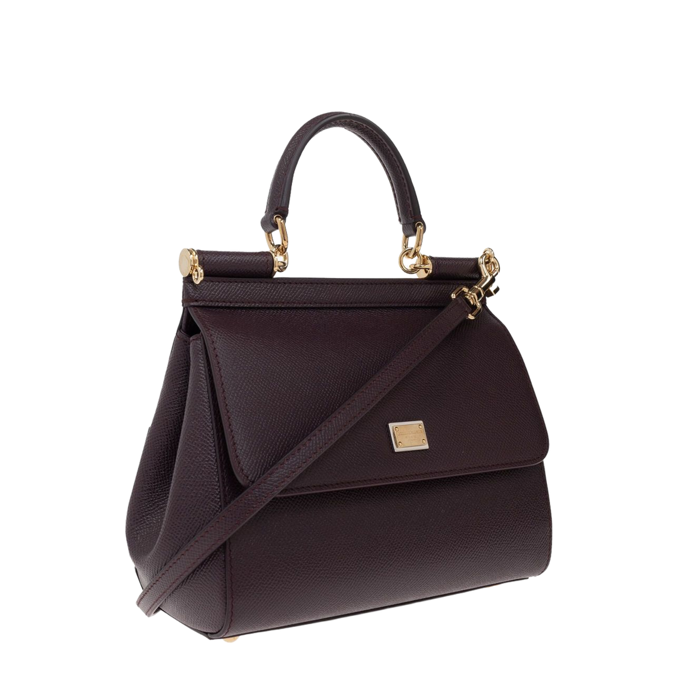 Sicily Small Calfskin Handbag - Bordeaux