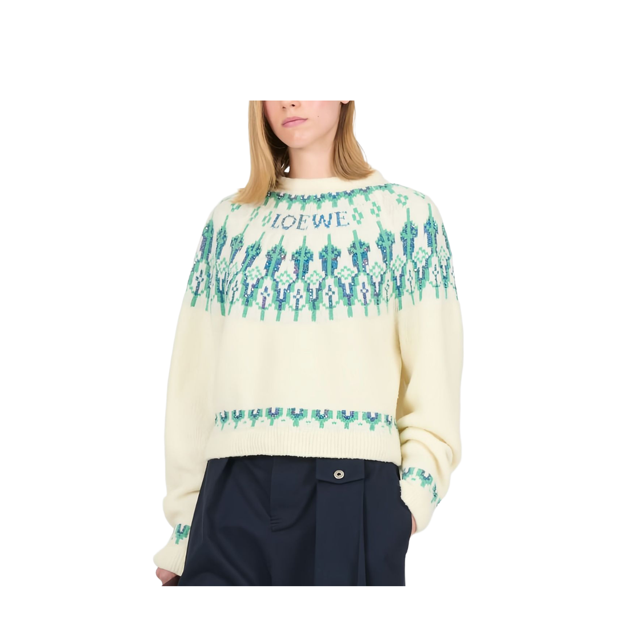 Wool Blend Crewneck Sweater