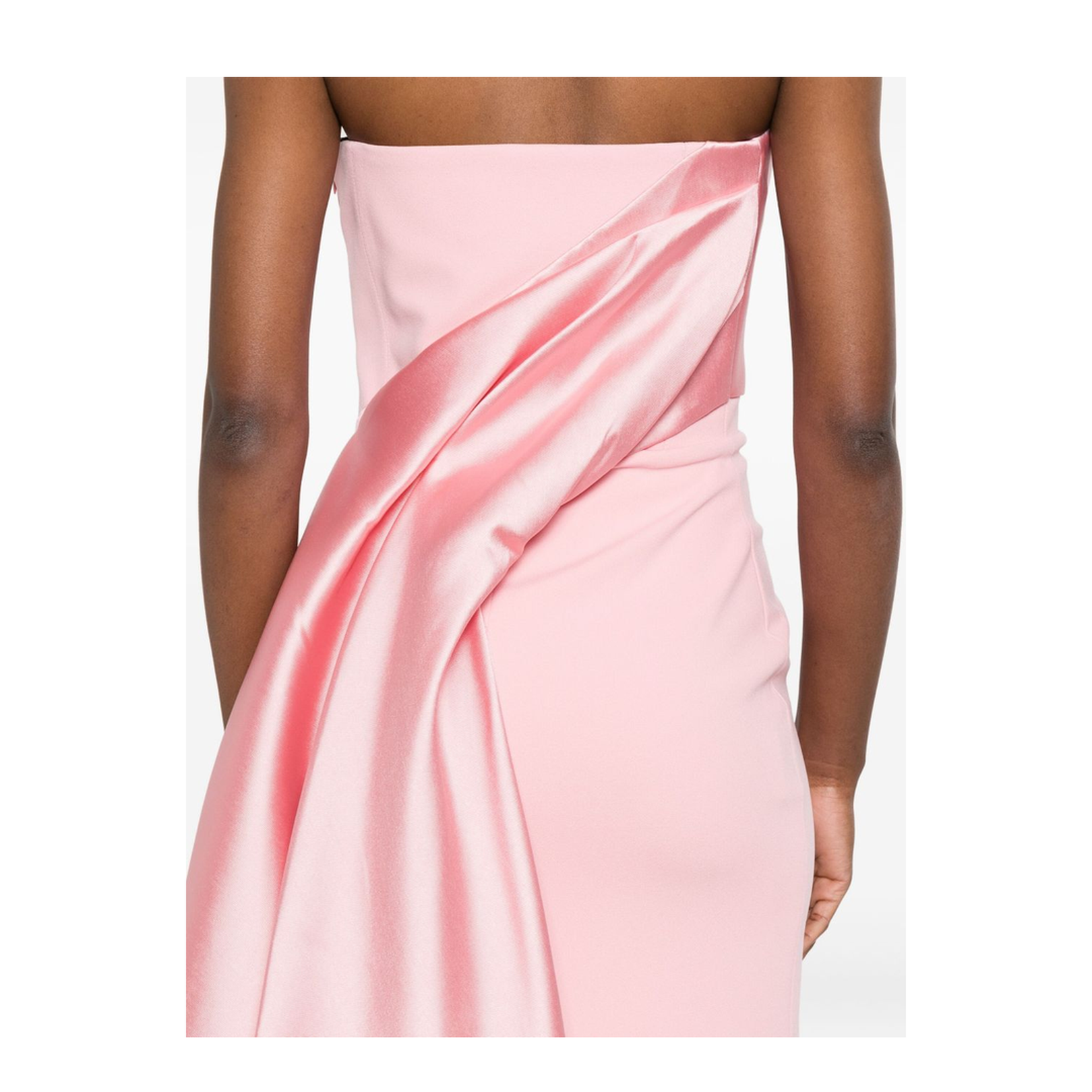 Kinsley Strapless Draped Satin Maxi Dress