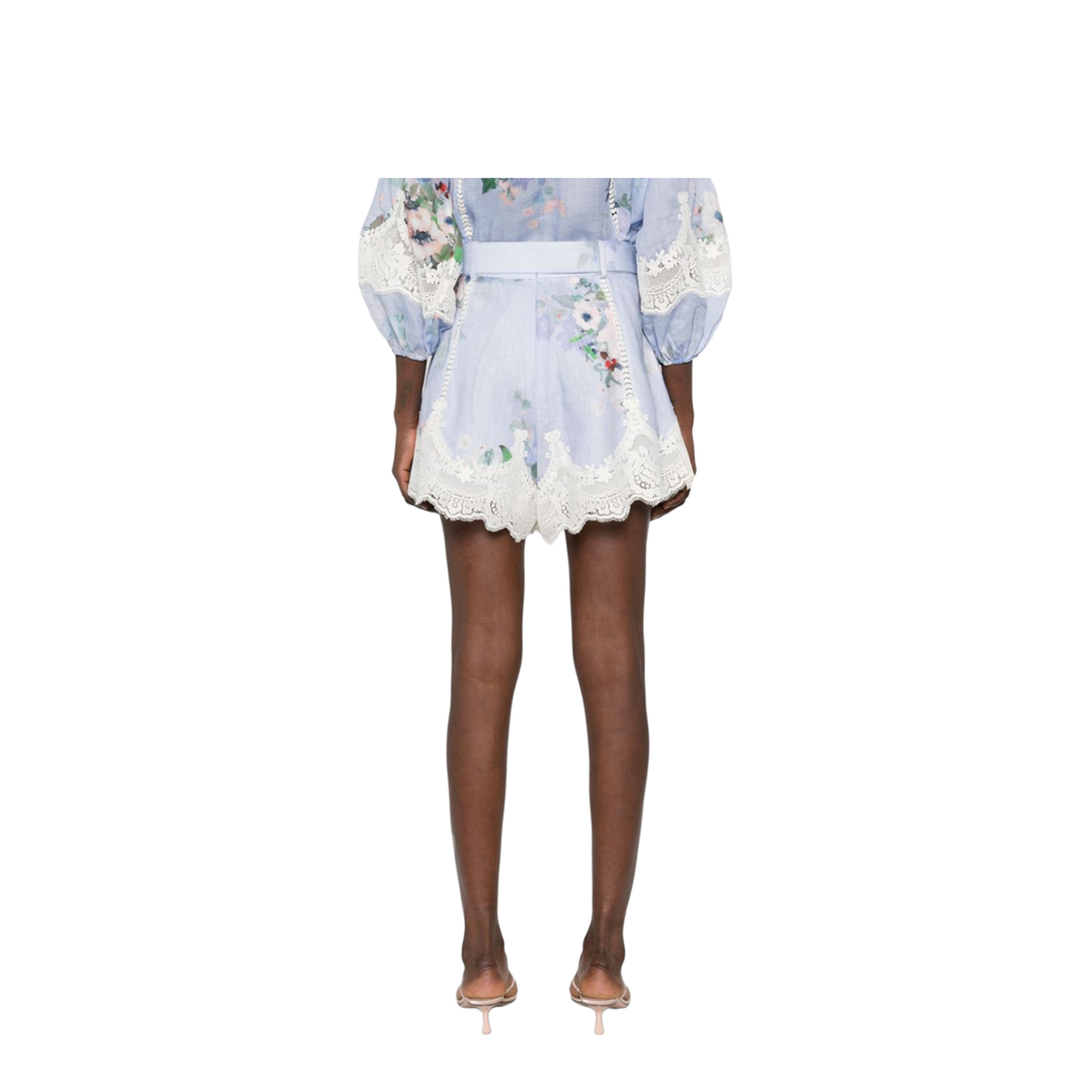 Light Blue Linen Shorts