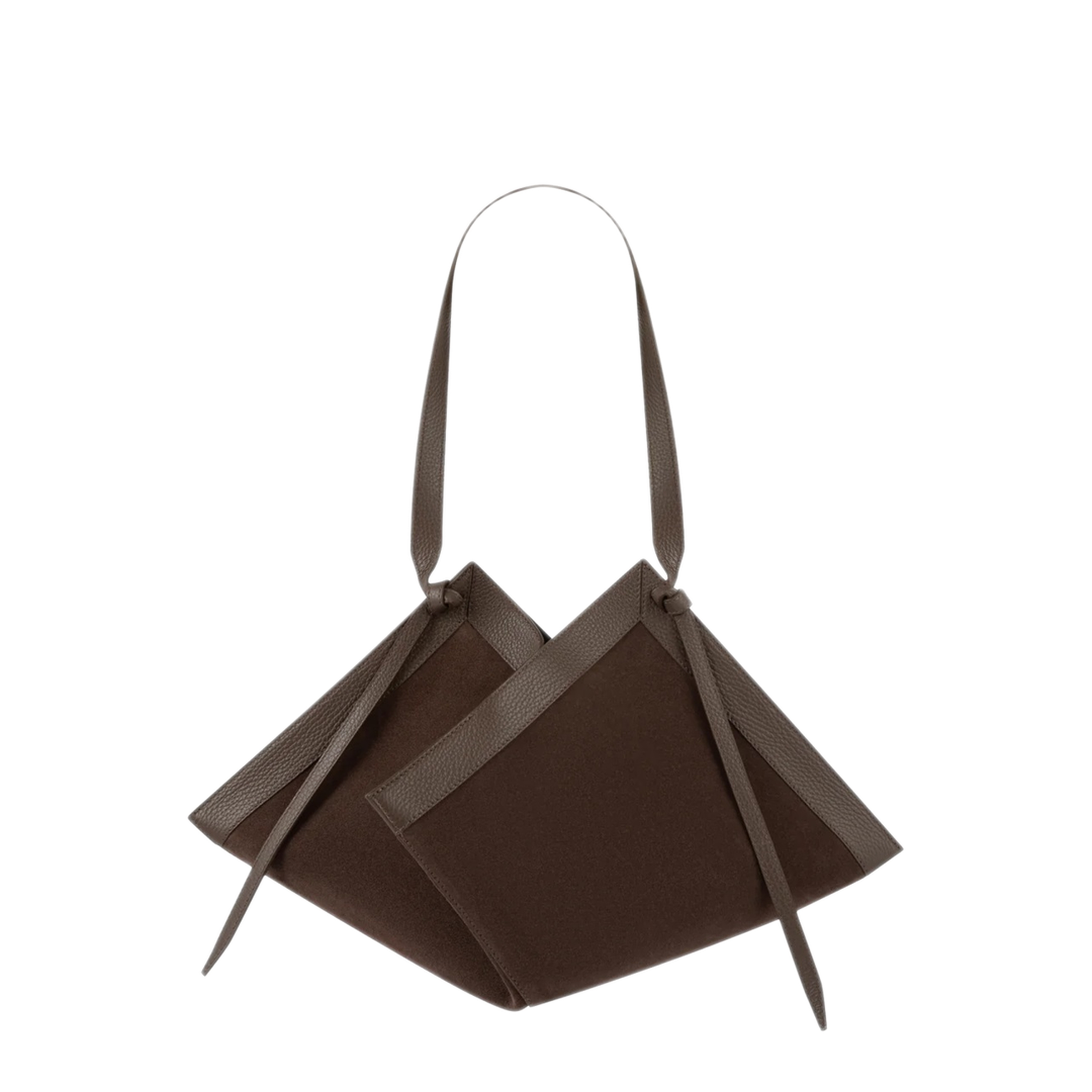 MAYFEYR - Yuzefi - Wonton Suede Shoulder Bag - WONTONSUEDENUTMEG