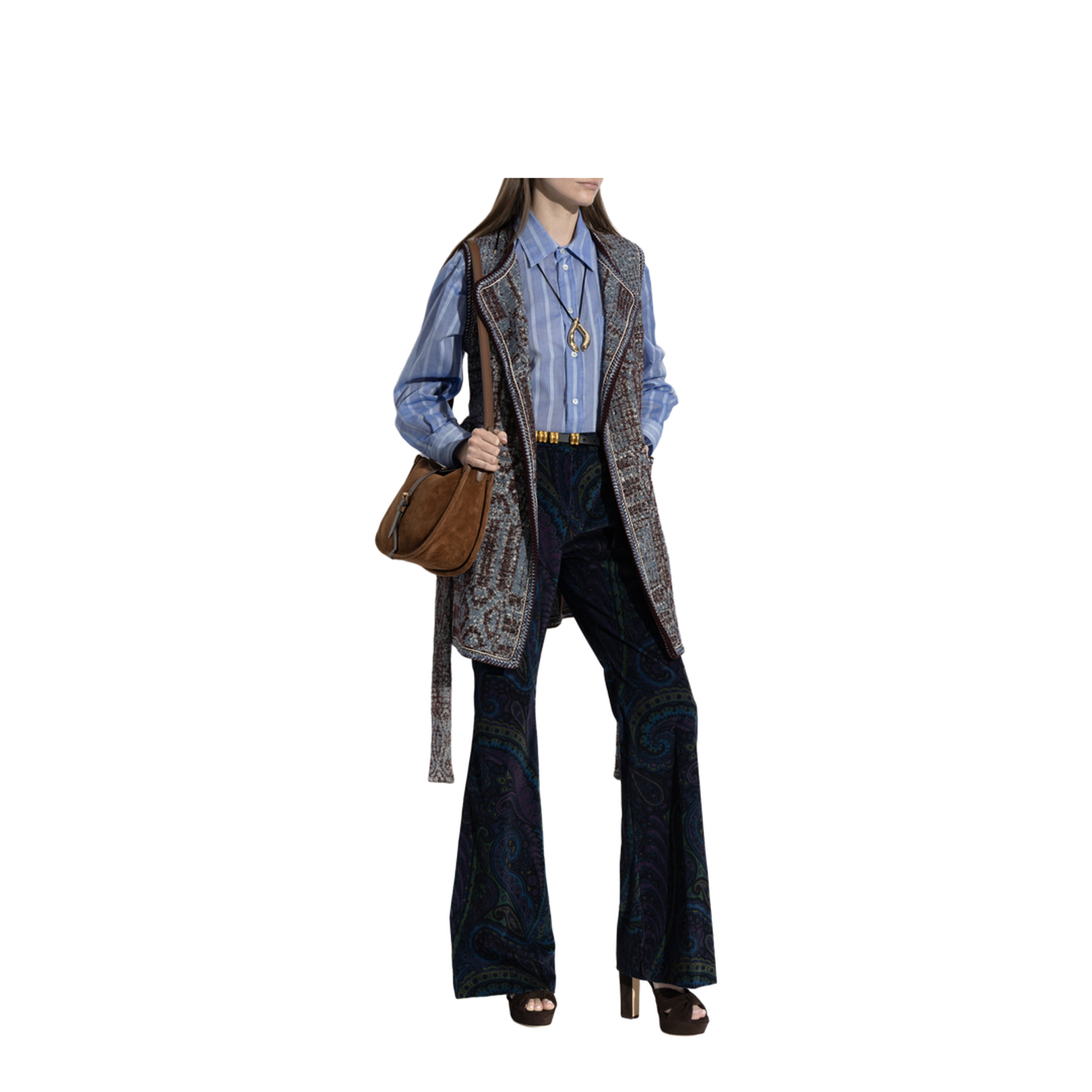 Corduroy Trousers with Flared Legs