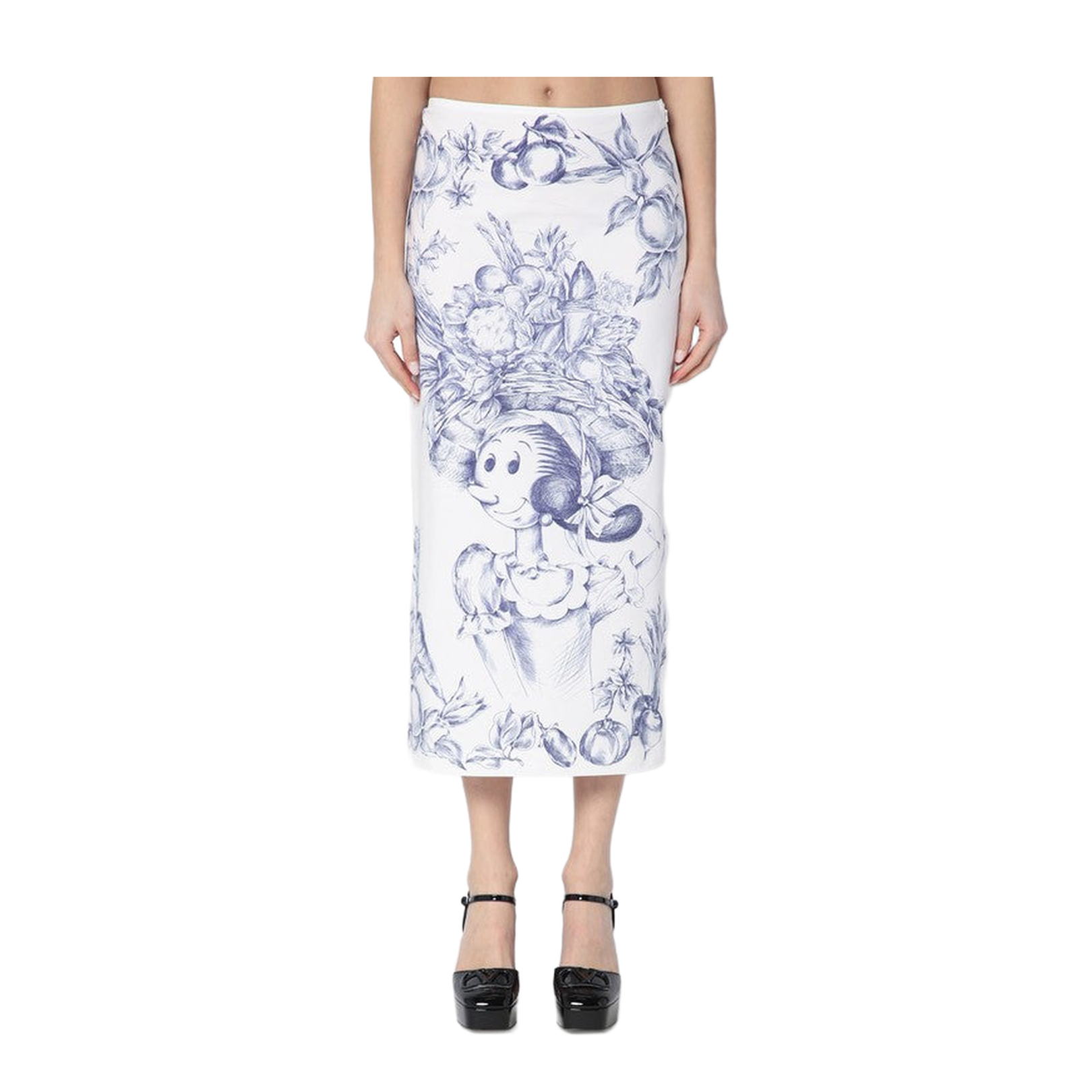Longuette Skirt with Olivia Print