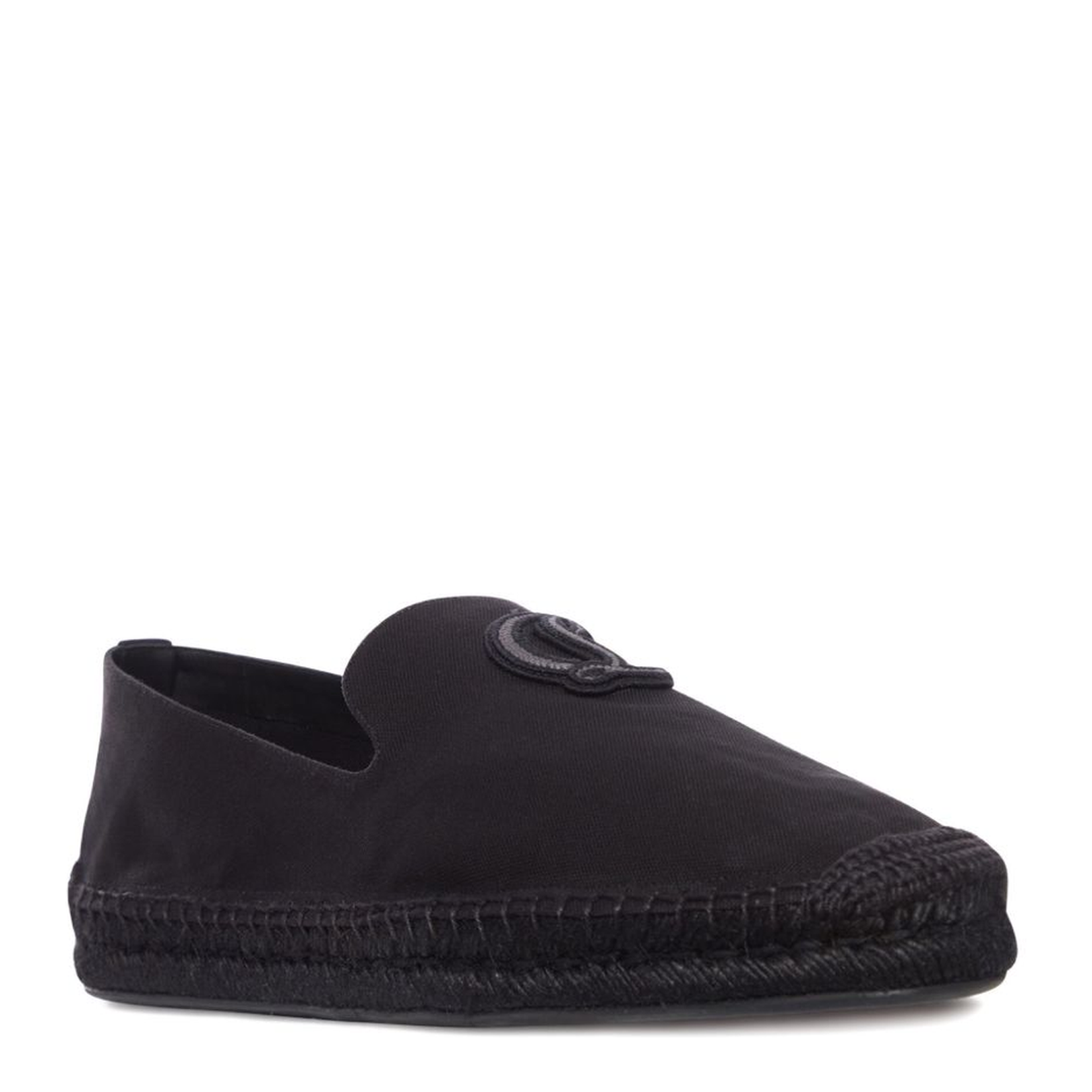 Black Canvas Upper Braided Trim Slip-On Style Flat Sole