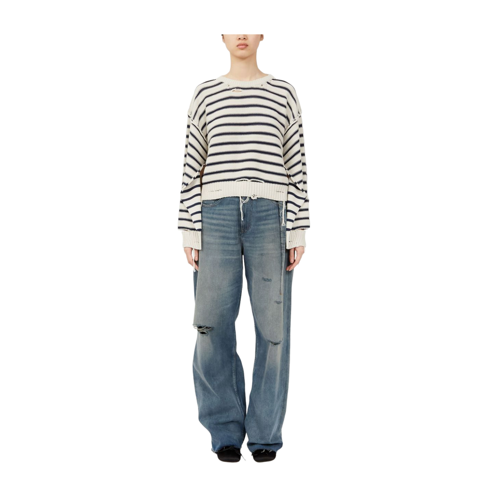 Cotton Knitted Striped Jumper