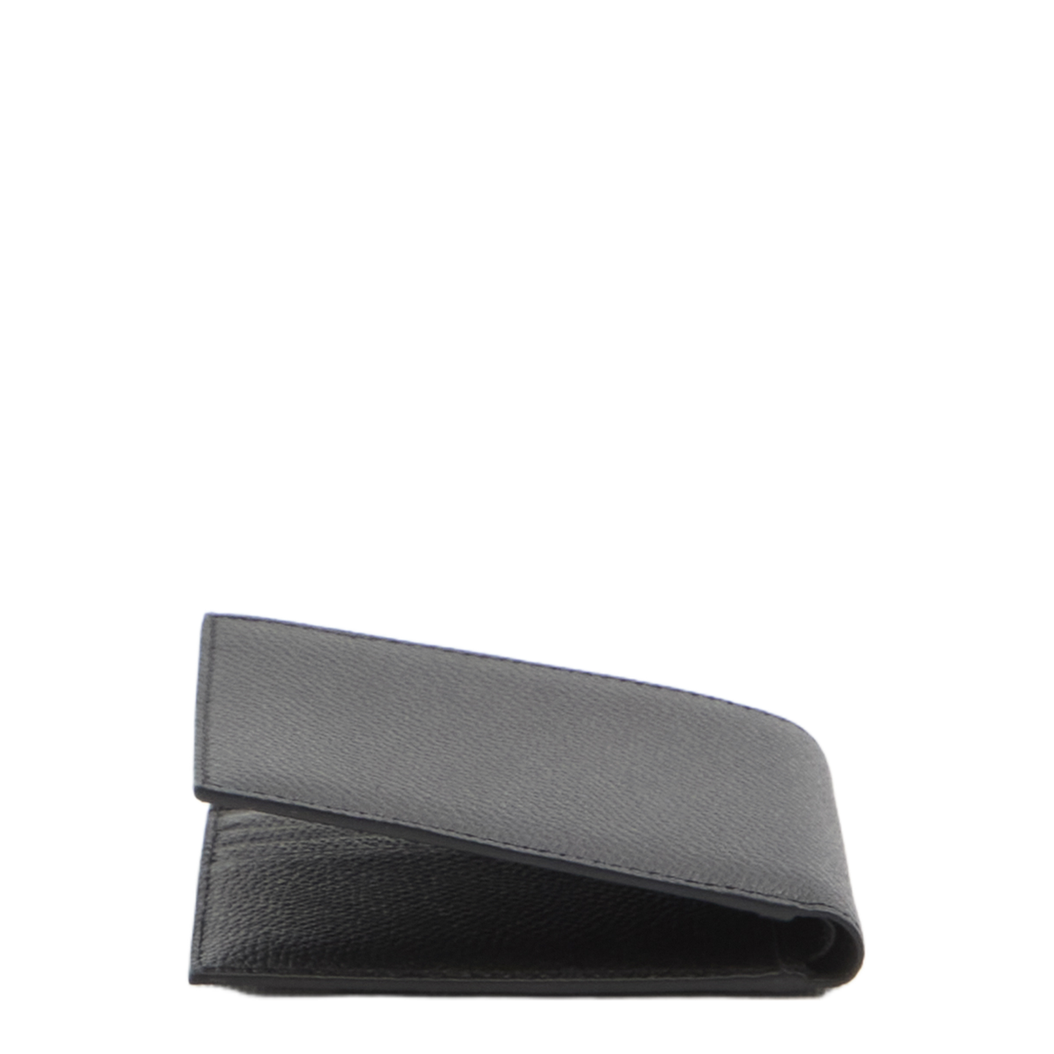 VLogo Signature Grainy Calfskin Bifold Wallet in Black