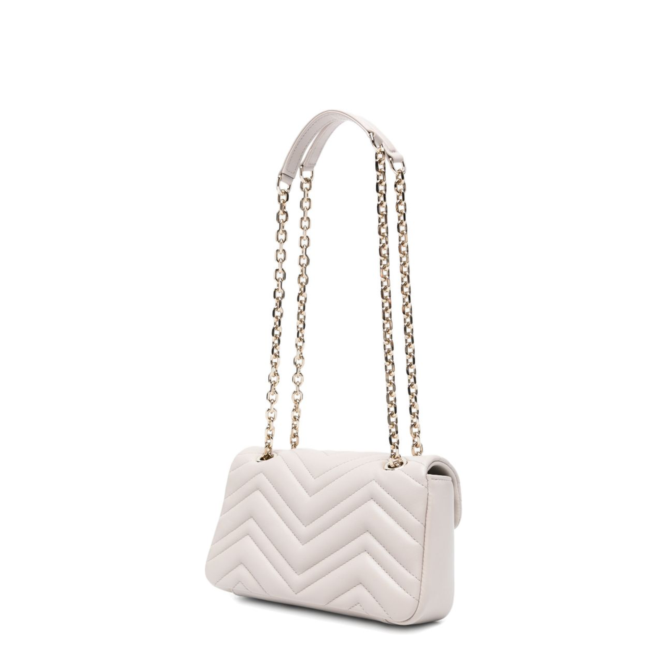 GG Marmont Small Matelassé Chevron Nappa Leather Shoulder Bag - Light Grey