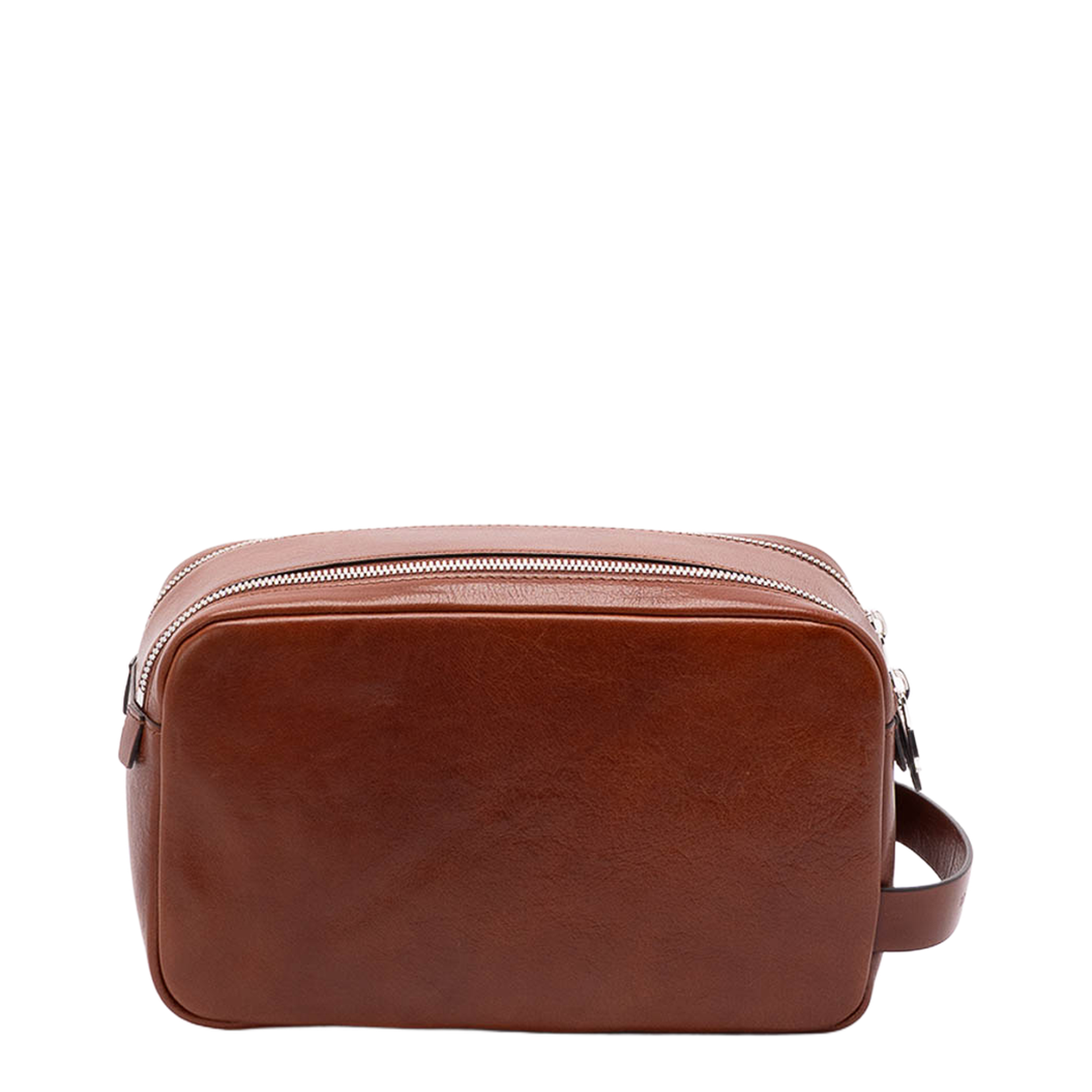 Cowhide Beauty Case with Double Zip