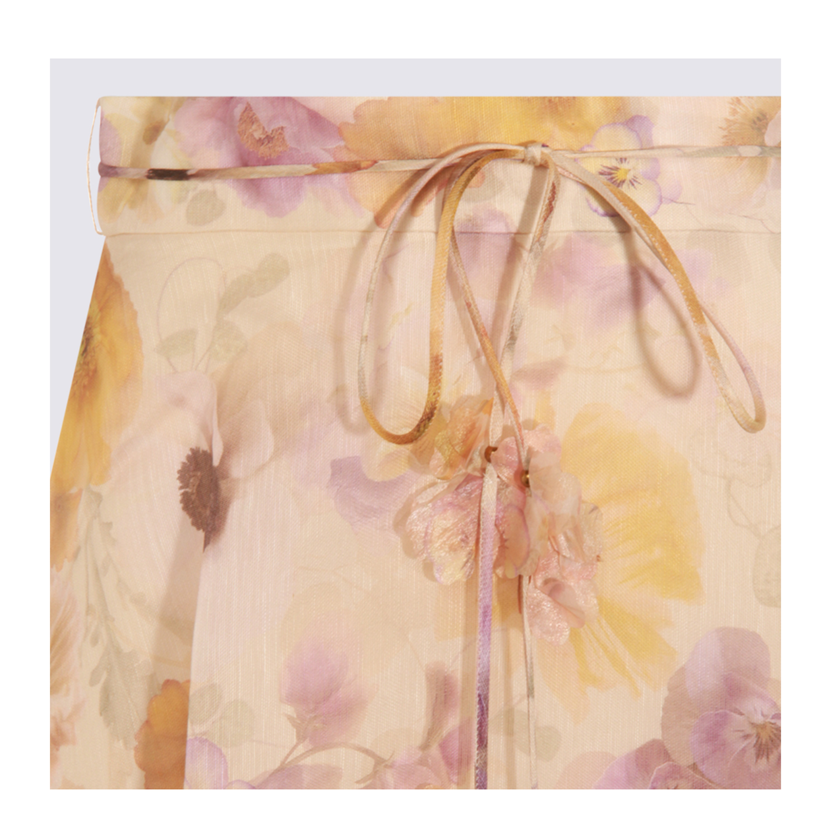 Printed linen blend Memento skirt