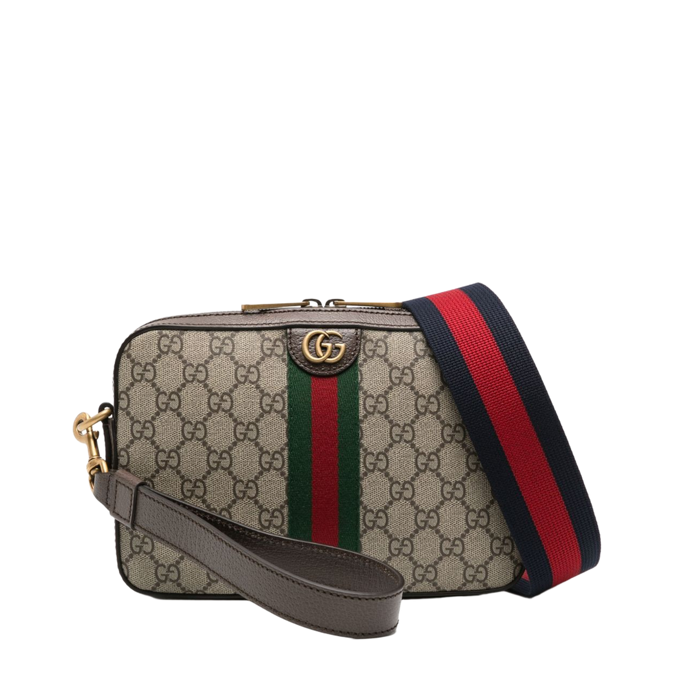 Ophidia Small Canvas Crossbody Bag - Beige