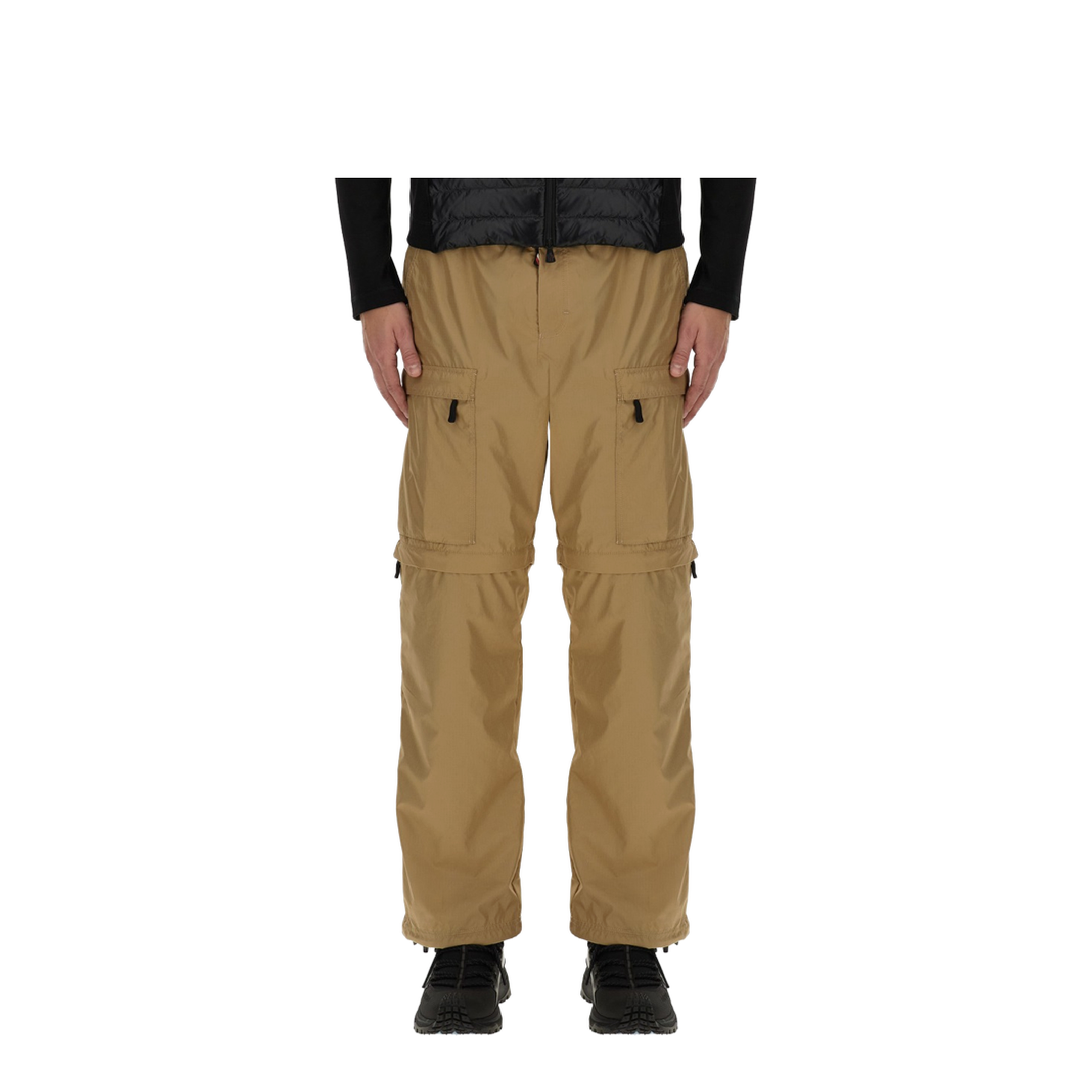 Nylon Cargo Pants with Drawstring