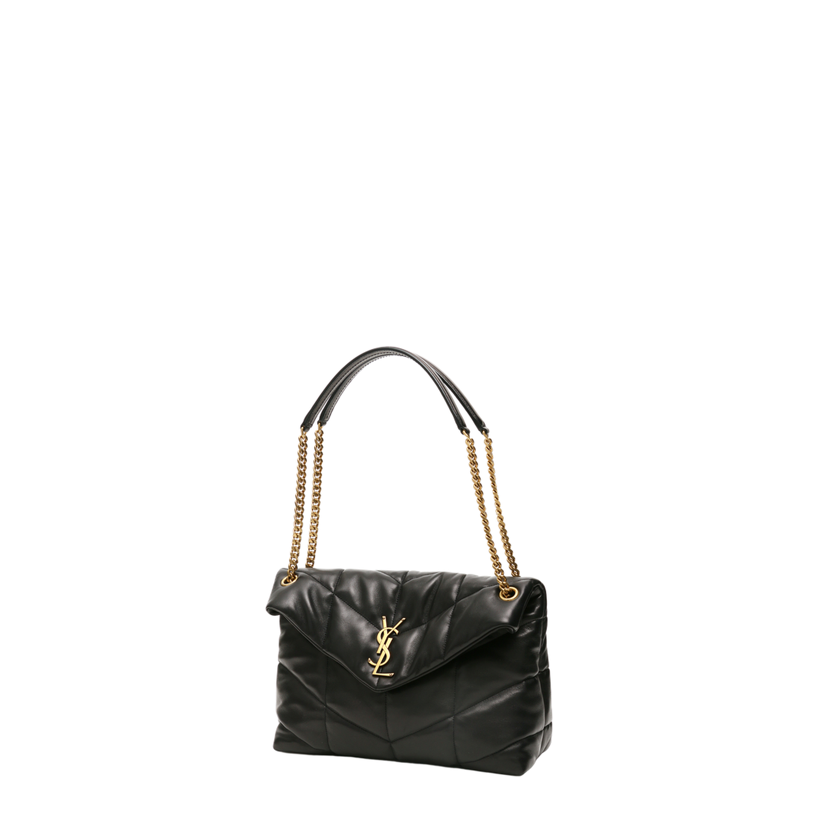 Black Nappa Leather Medium Loulou Shoulder Bag