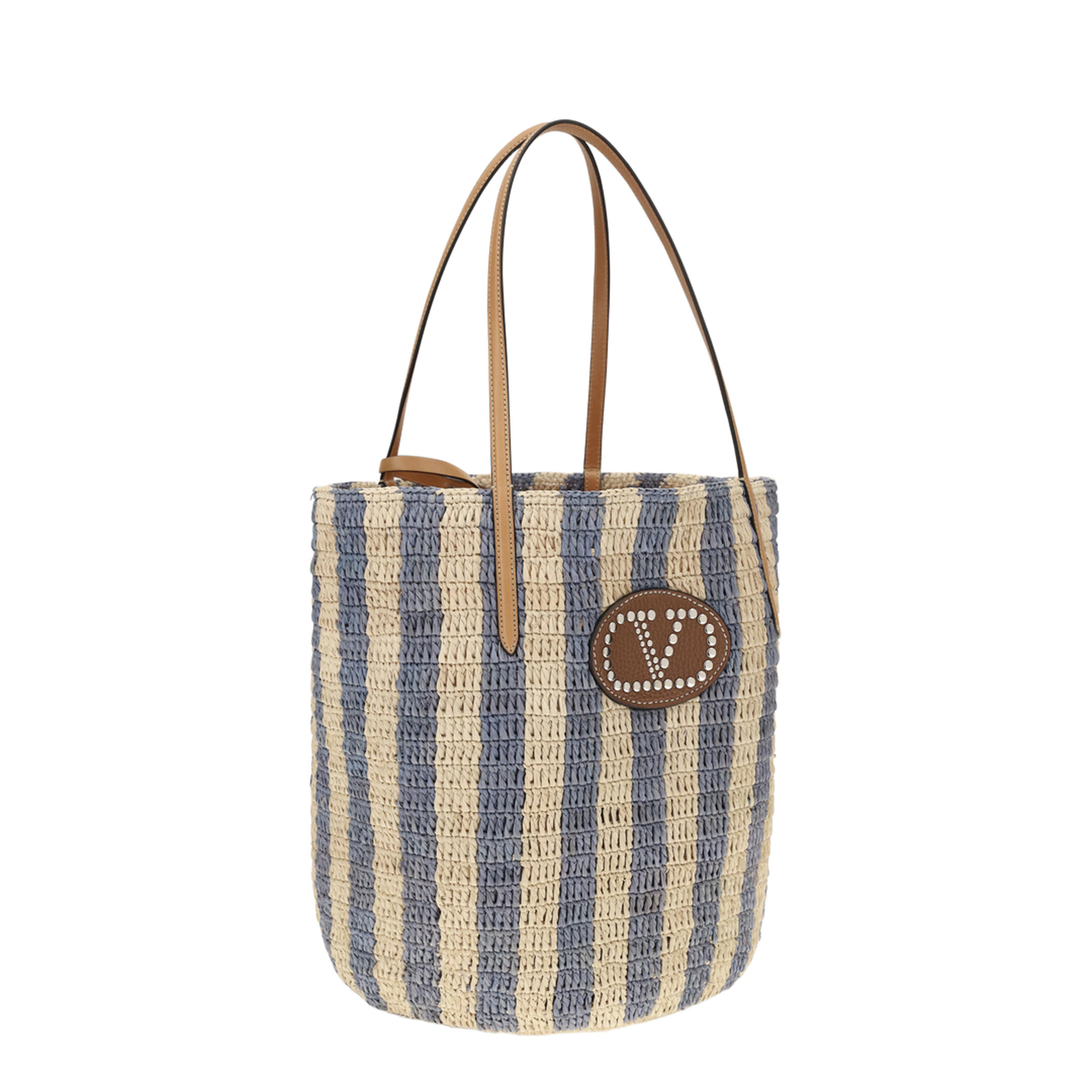 MAYFEYR - Valentino - Striped Raffia Bucket Bag - 8W2B0R37UHK