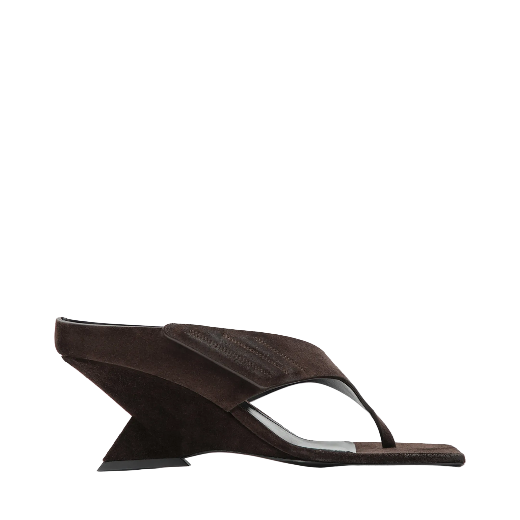 MAYFEYR - The Attico - Cheope Suede Thong Sandals In Dark Brown - 261WSH00920LBT007AA204