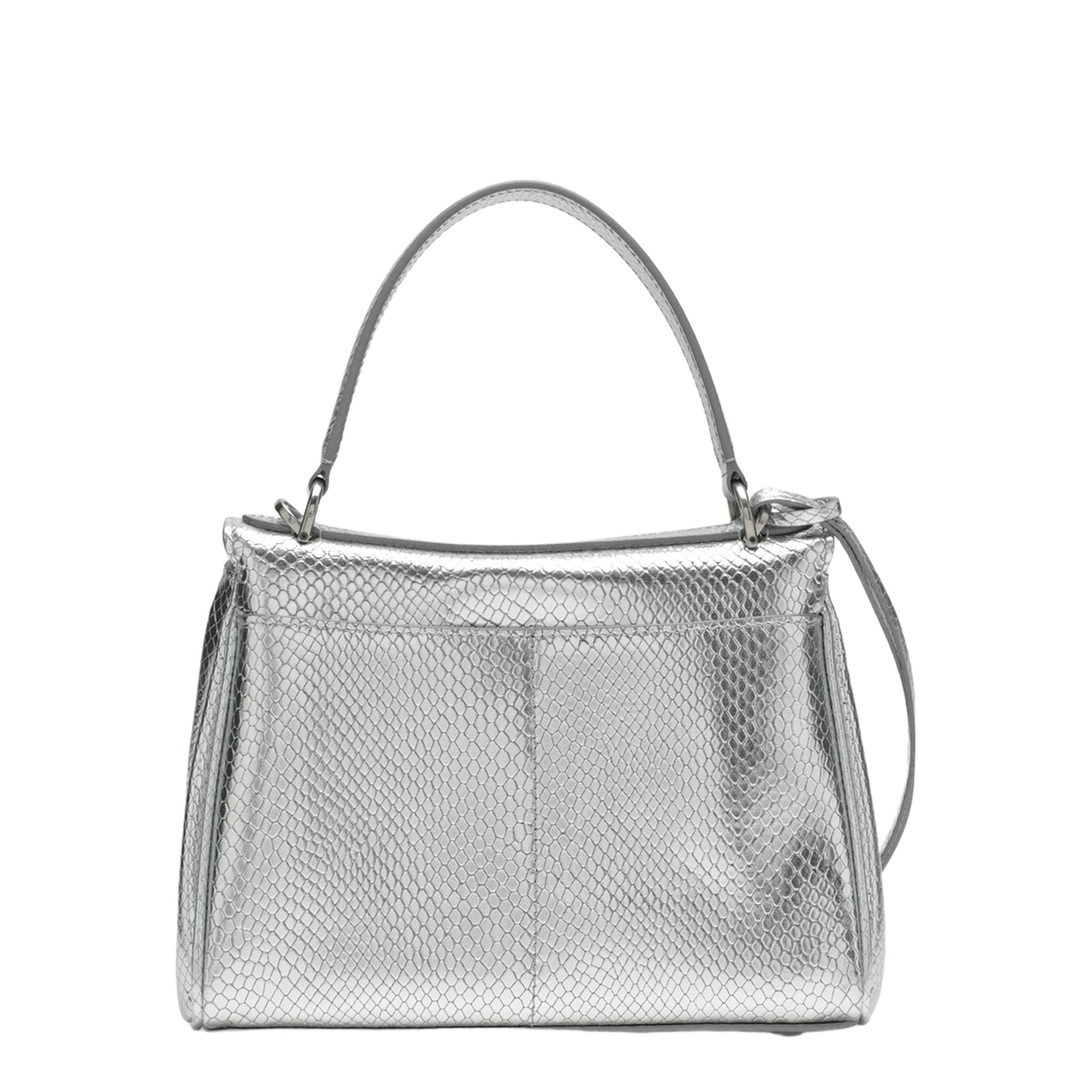 MAYFEYR - Balenciaga - Mini Rodeo Bag In Shiny Silver Leather With Python Print - 7954562ABBQ1401