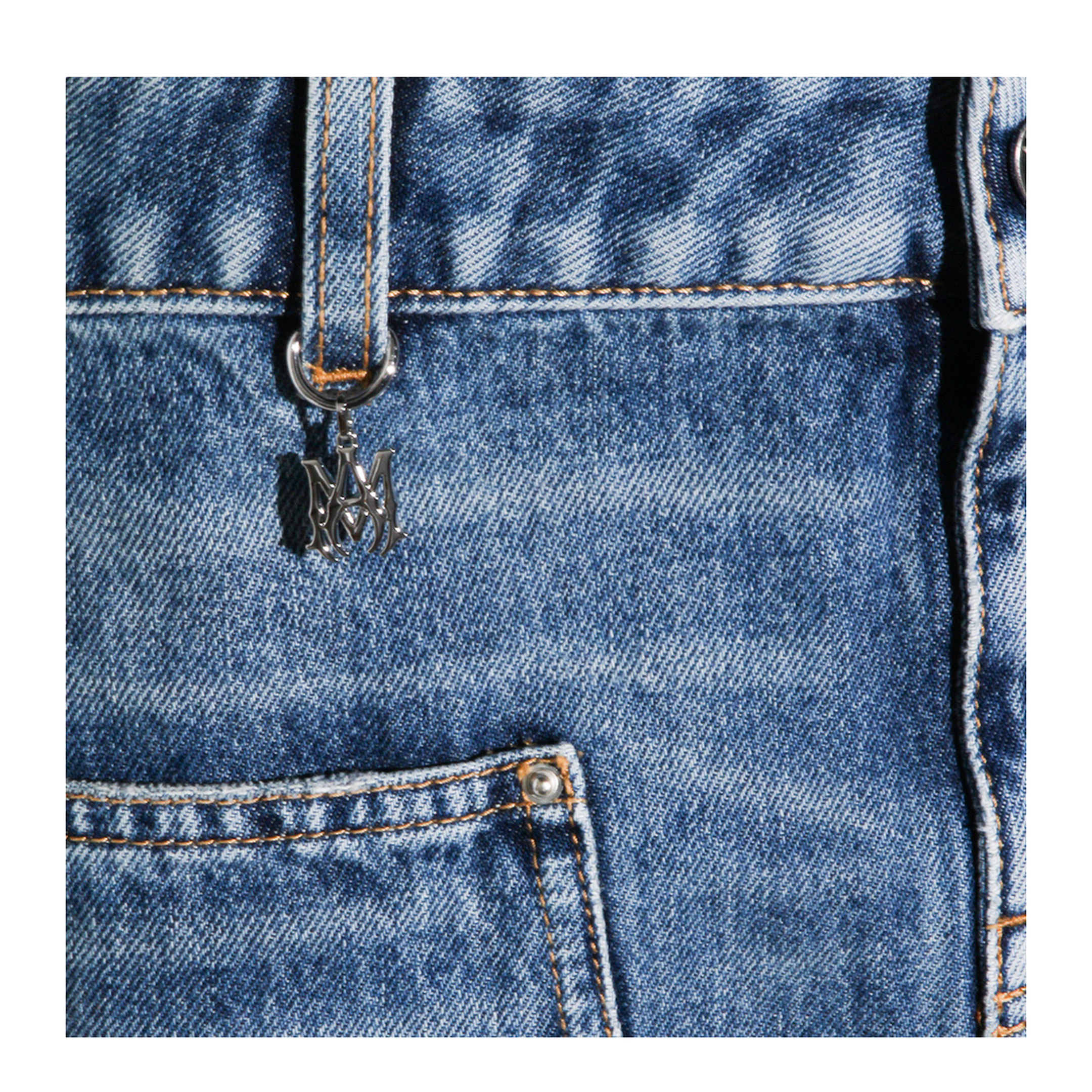 Blue Cotton Denim Skirt