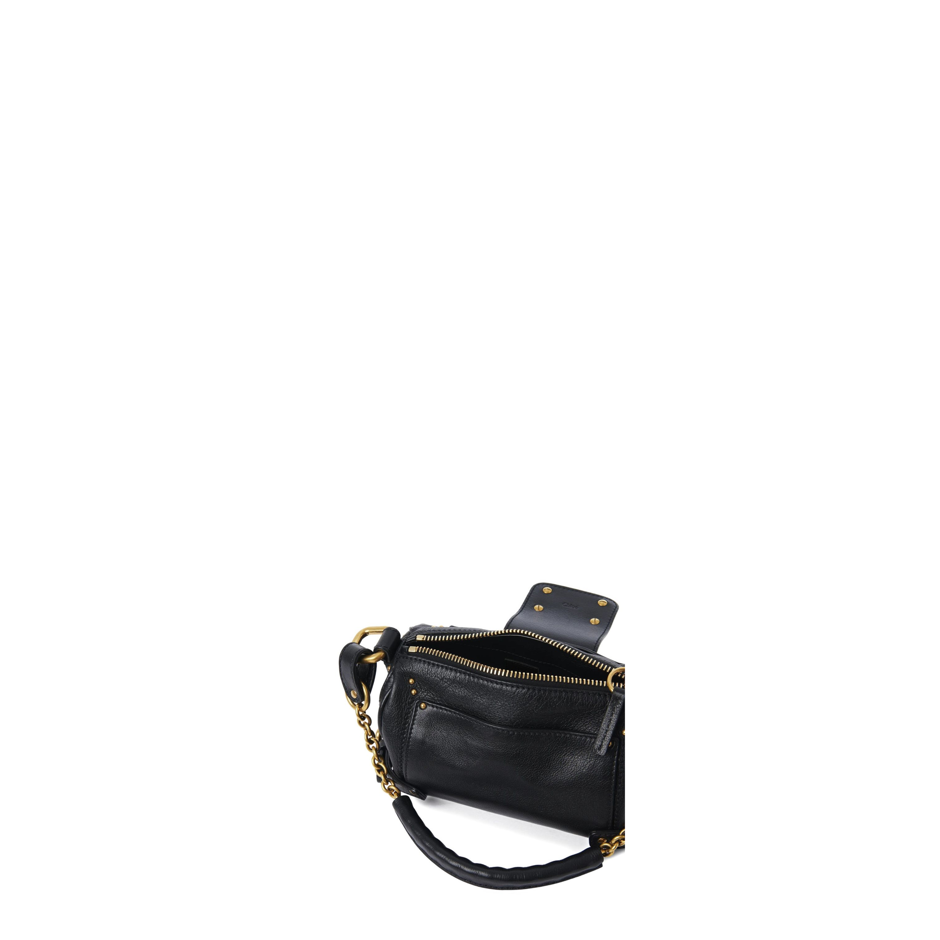 Small Paddington Chain Bag in Grained Leather Black