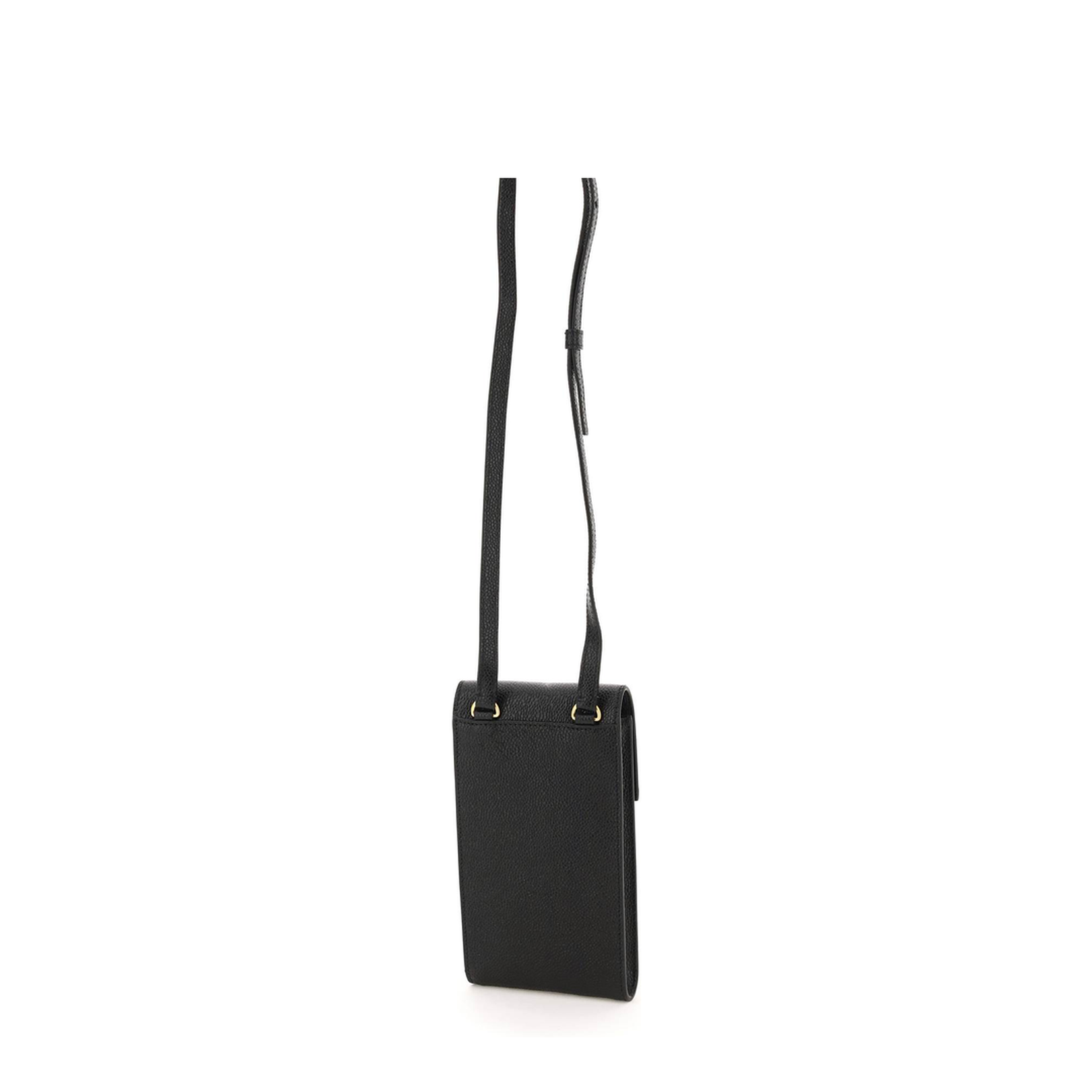 Crossbody Phone Holder with Flap in Pebble Grain Leather