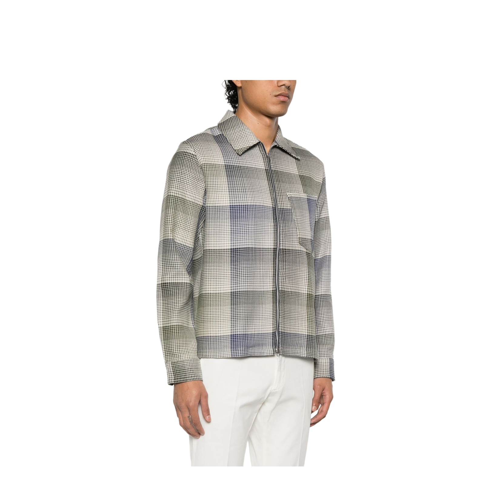 Checked Cotton Shirt Jacket
