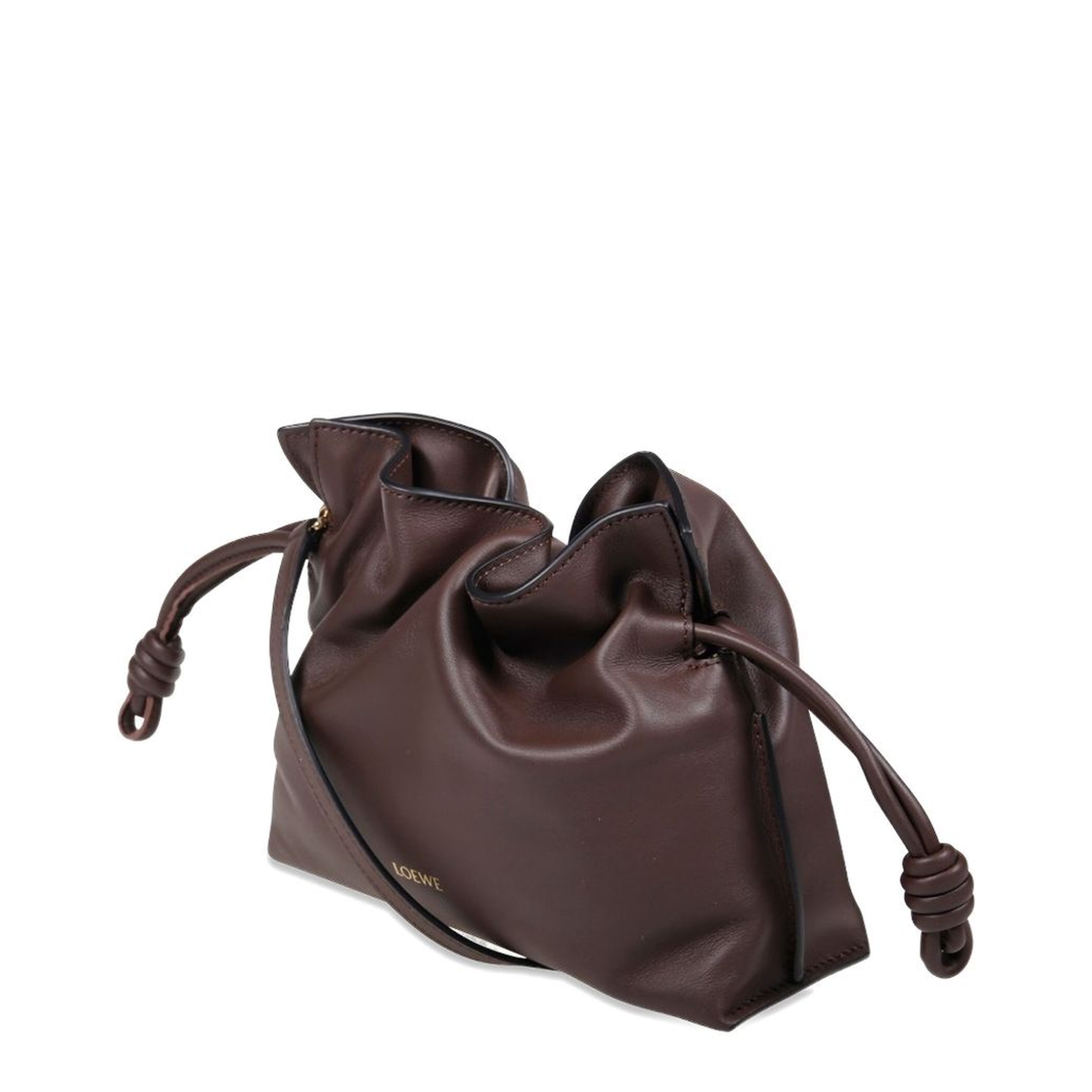 Flamenco Mini Leather Clutch Bags - Chocolate