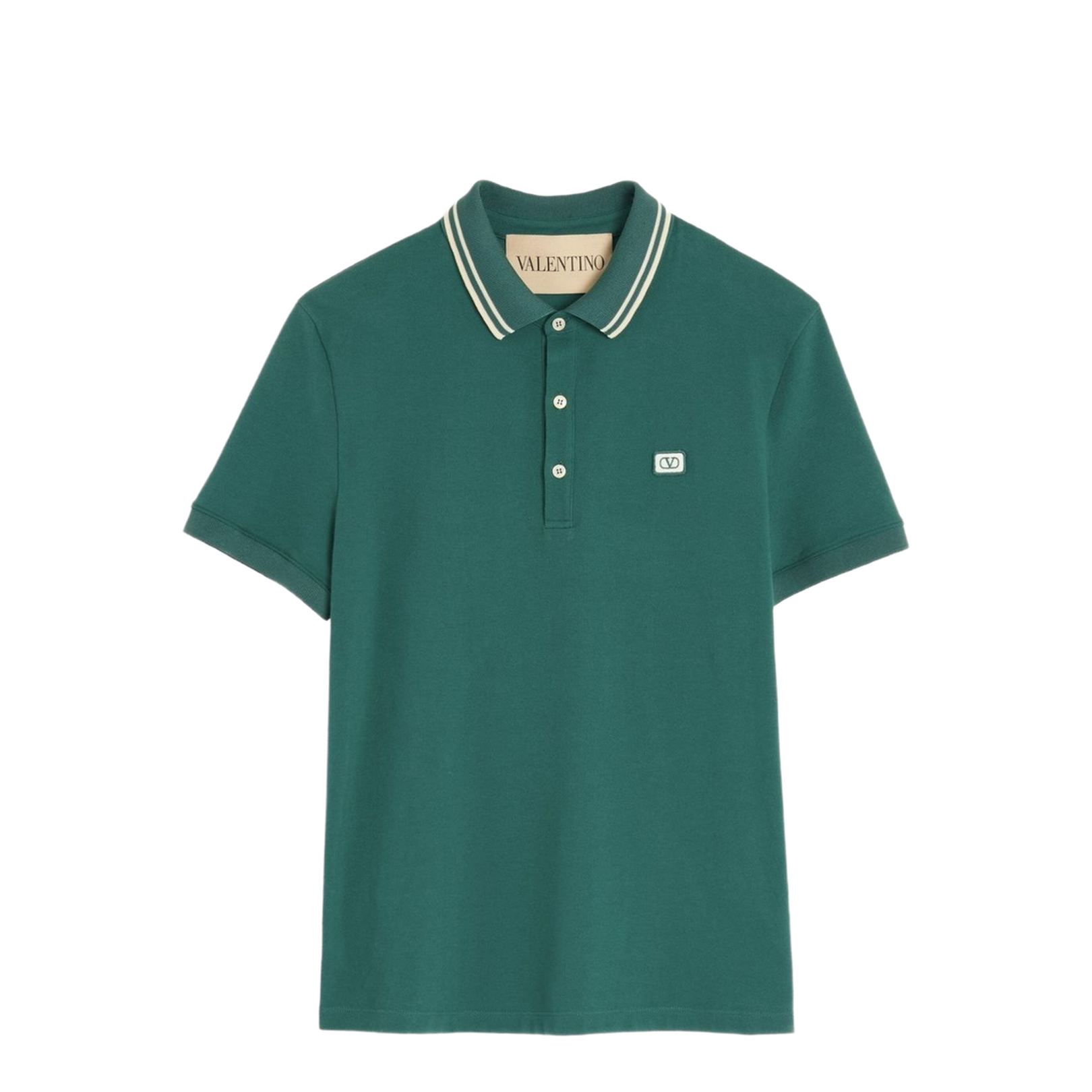 Cotton Piqué Polo Shirt With Logo Patch