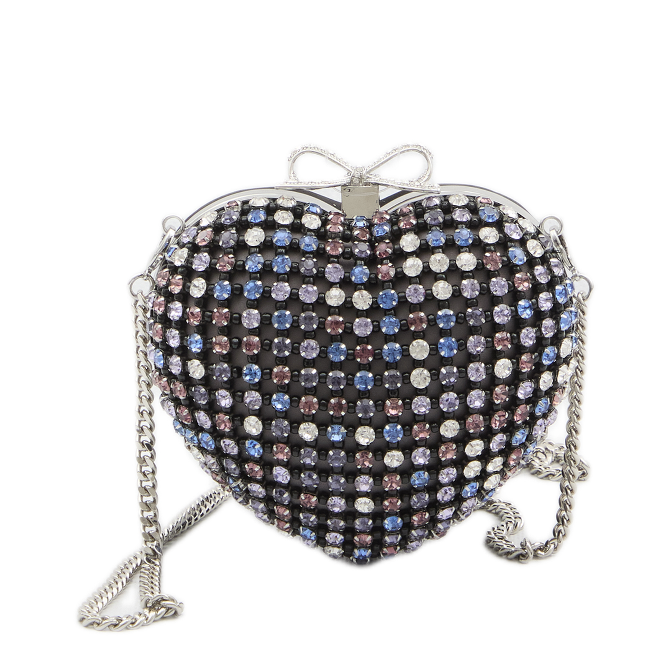 MAYFEYR - Self Portrait - Multi Crystal Heart Clutch Bag - RS26307AMULTICOLOR