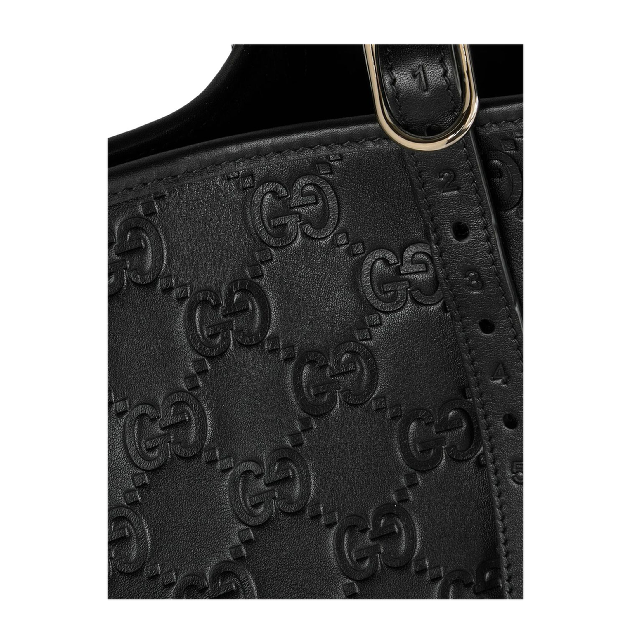 Emblem Large Leather Tote - Black