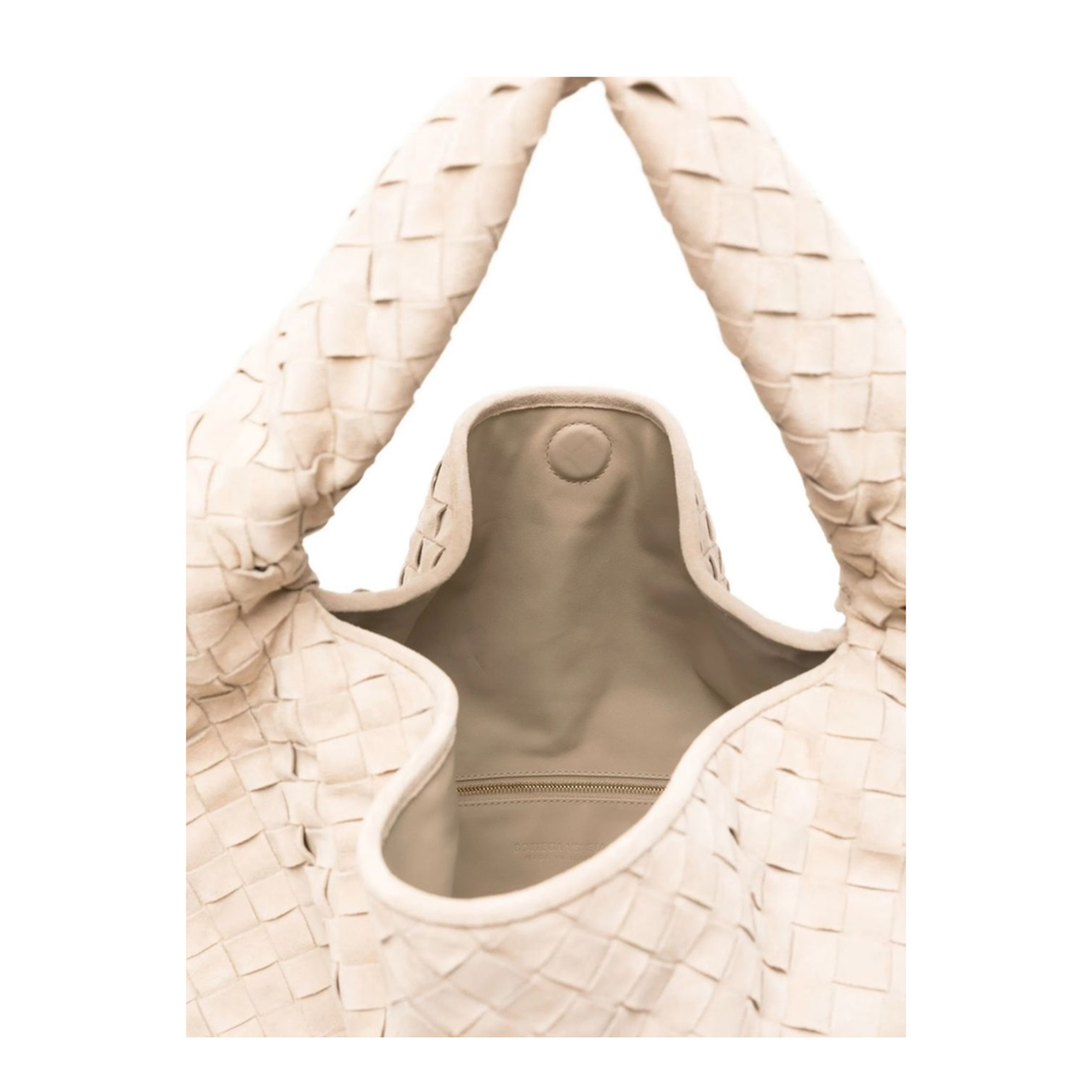 Hop Large Calfskin Shoulder Bag Beige