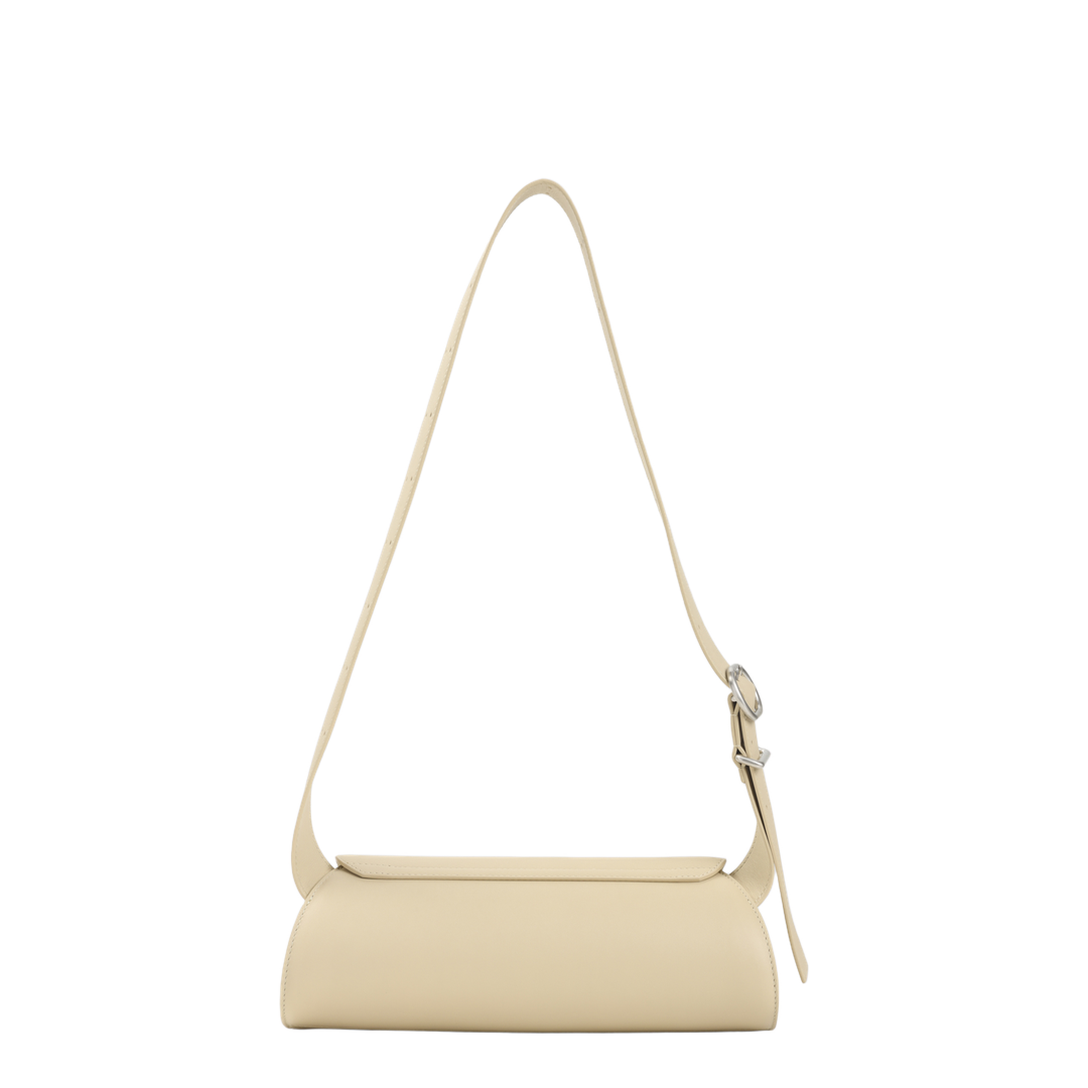 Beige Leather Small Cannolo Shoulder Bag
